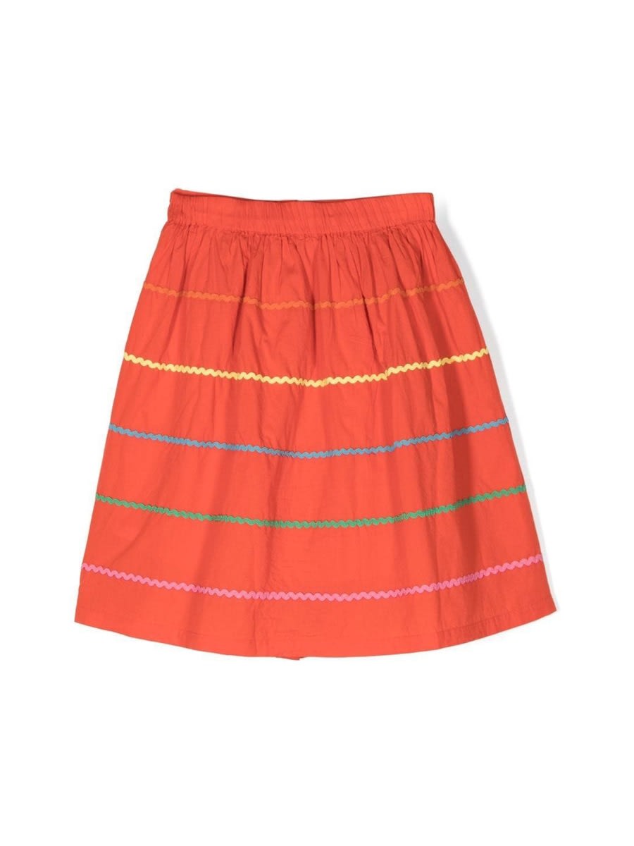 Stella Mccartney Embroidered Button-up Skirt In Red