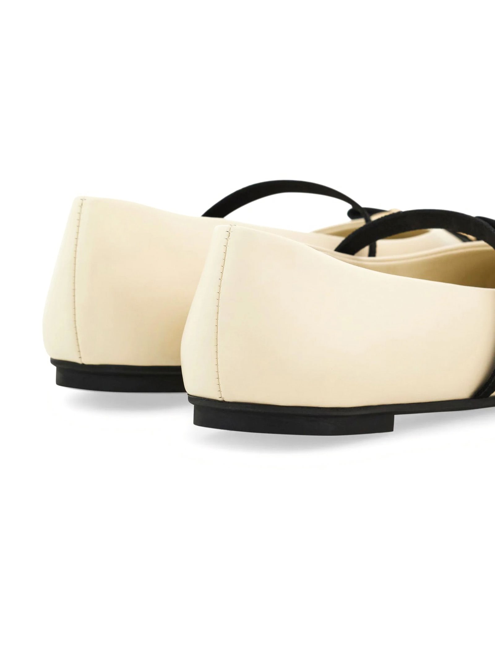 Shop Ferragamo New Vara Plate Bicolor Ballet Flat In Beige