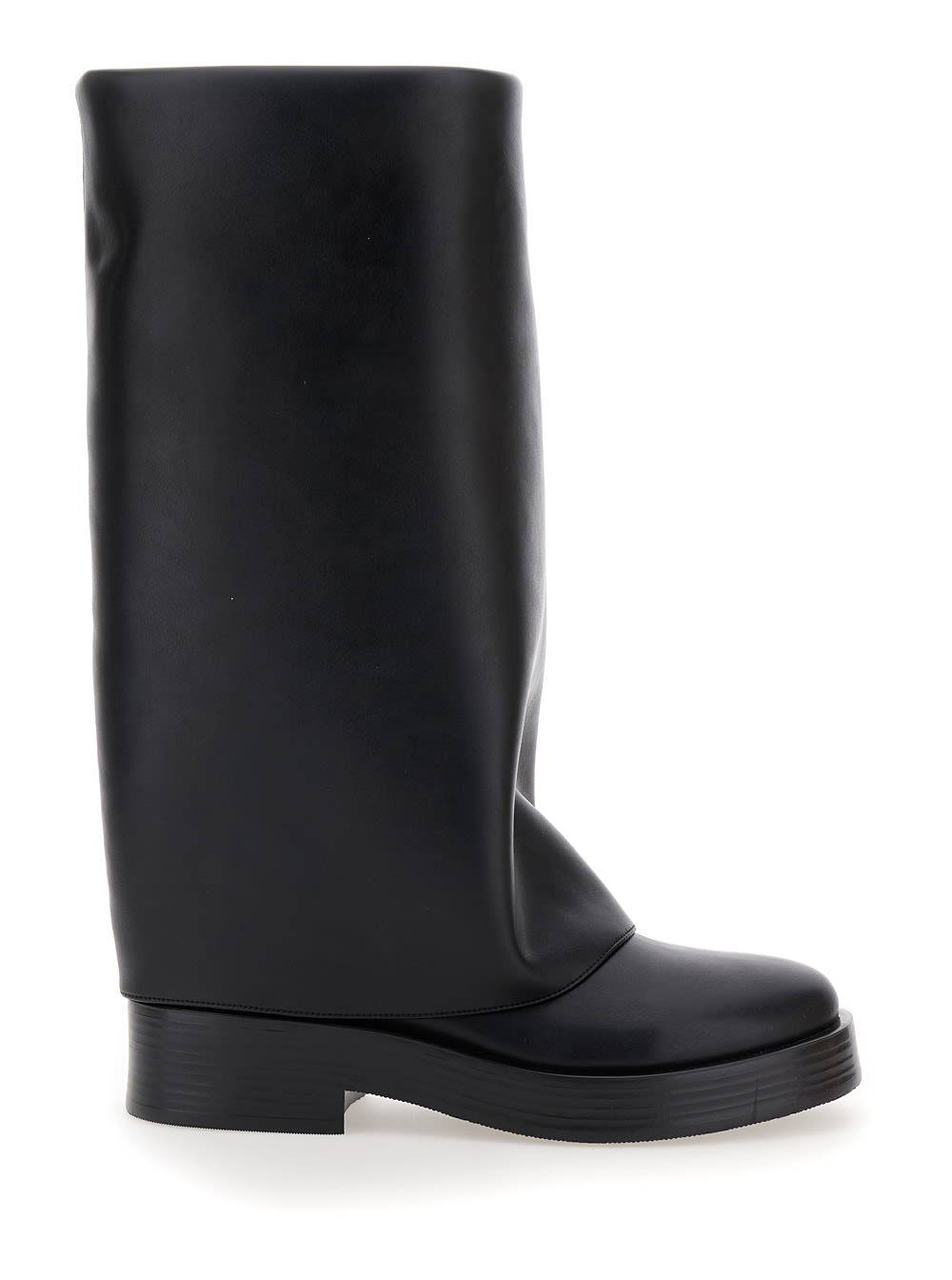 Shop Casadei Charlie Black Multi-layer Boots In Leather Woman