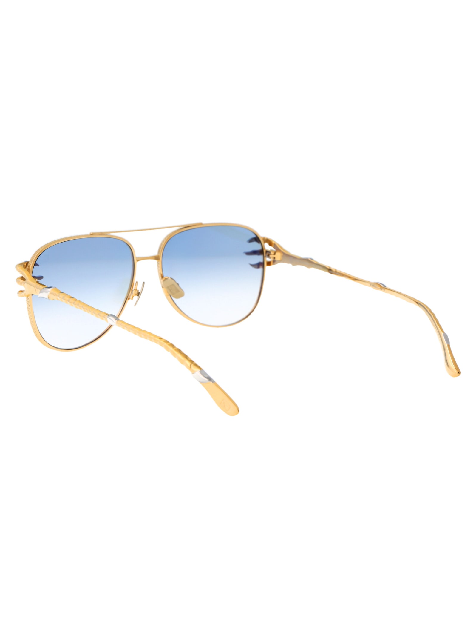 Shop Anna-karin Karlsson Claw Voyage Sunglasses In Gold Blue Lens