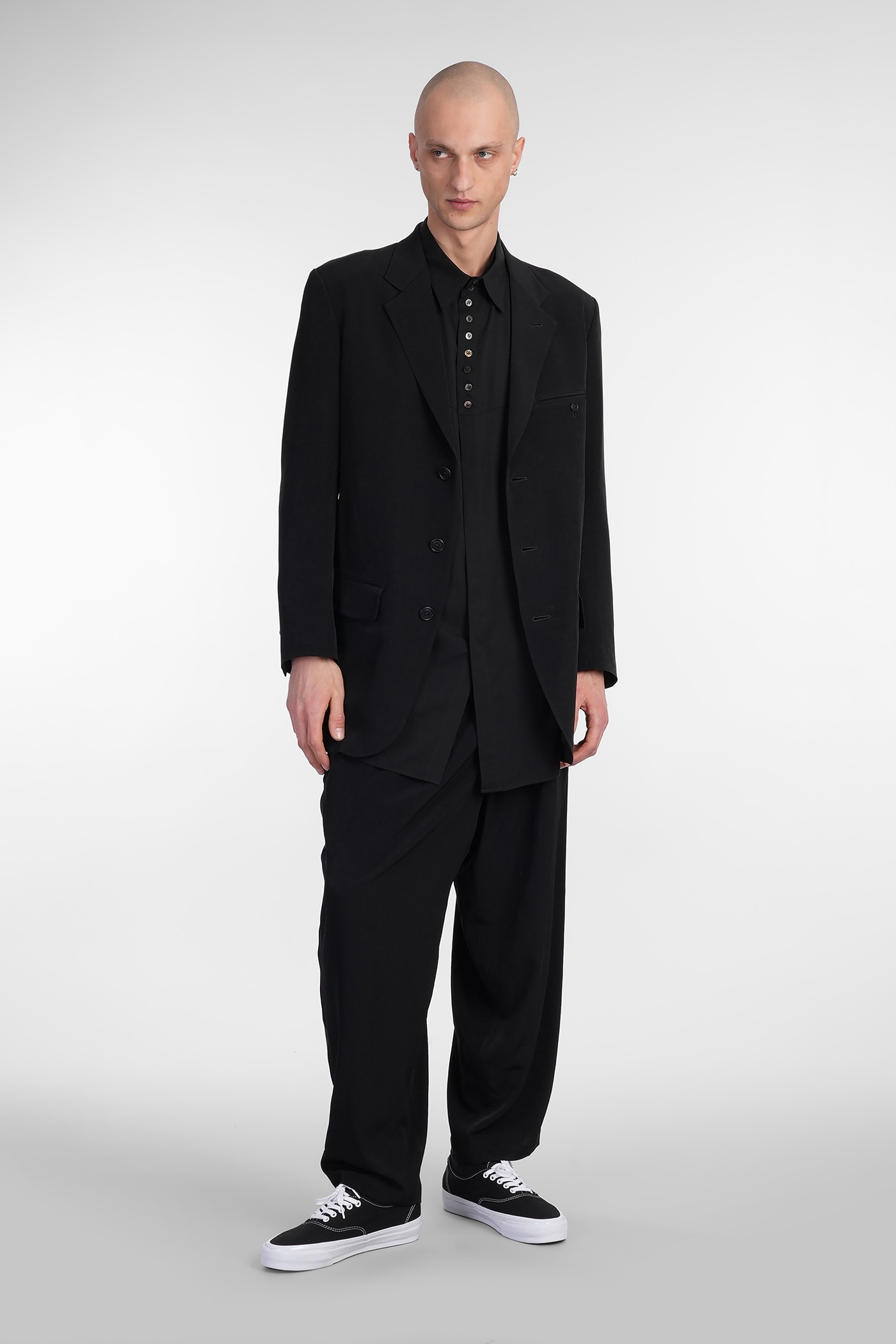Shop Yohji Yamamoto Shirt In Black Cellulose