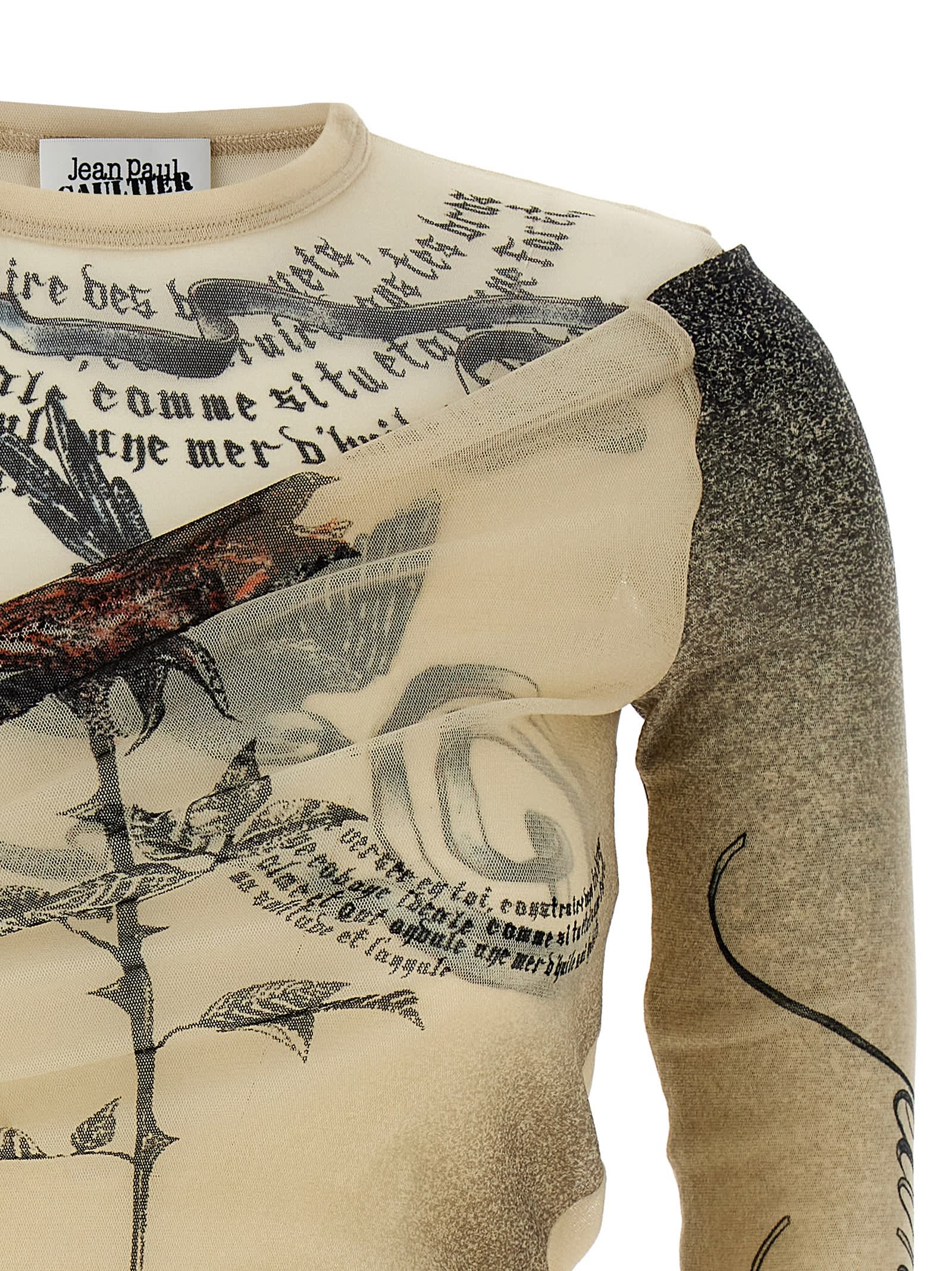 Shop Jean Paul Gaultier Double Layer Tulle Top