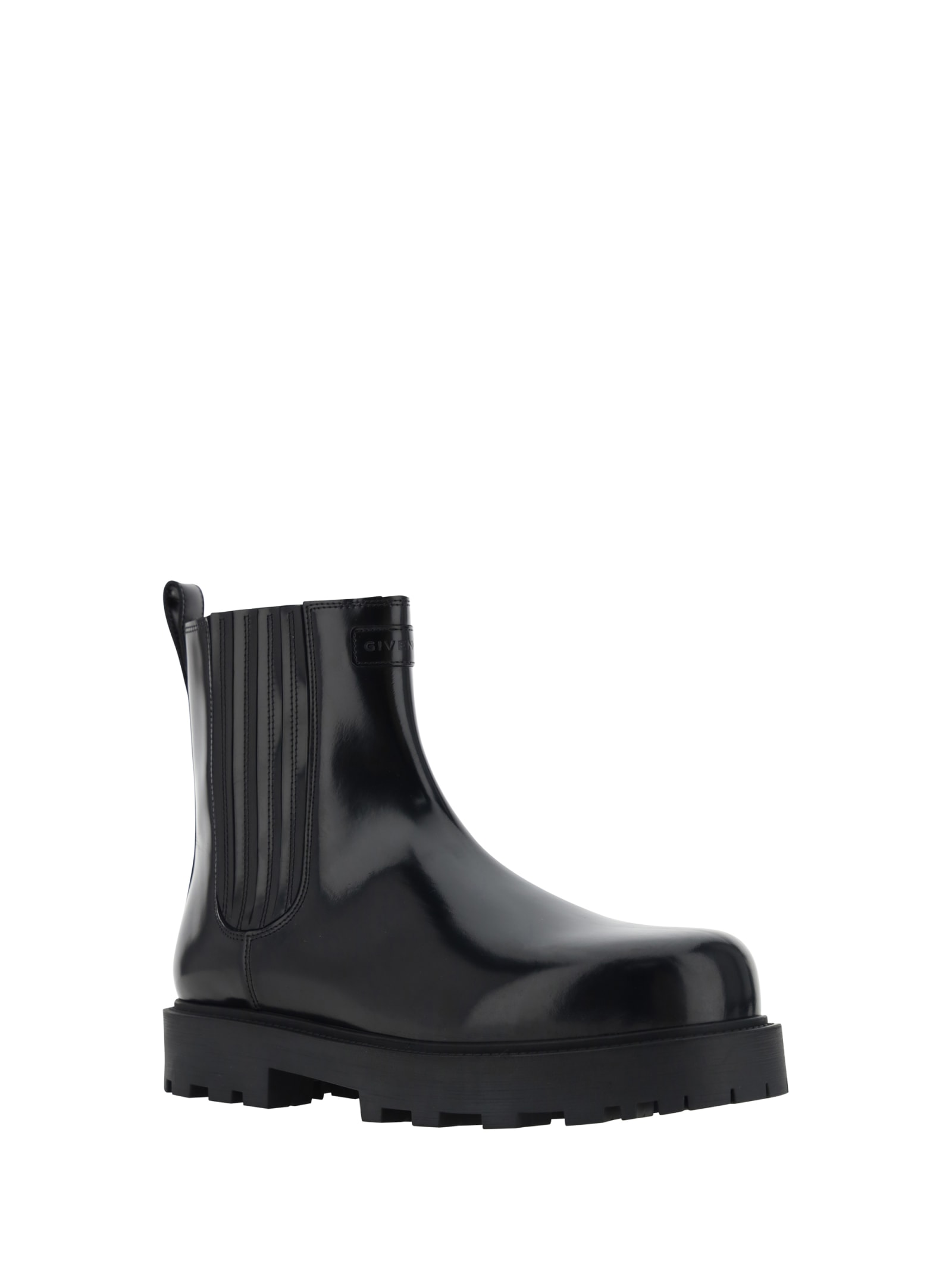 Givenchy Streamlined Leather Ankle Boots In Black