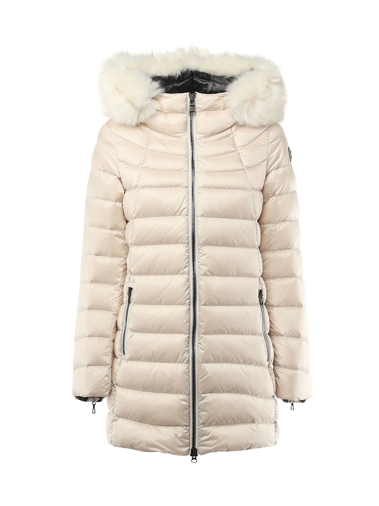 Down Jacket With Fur On The Hood