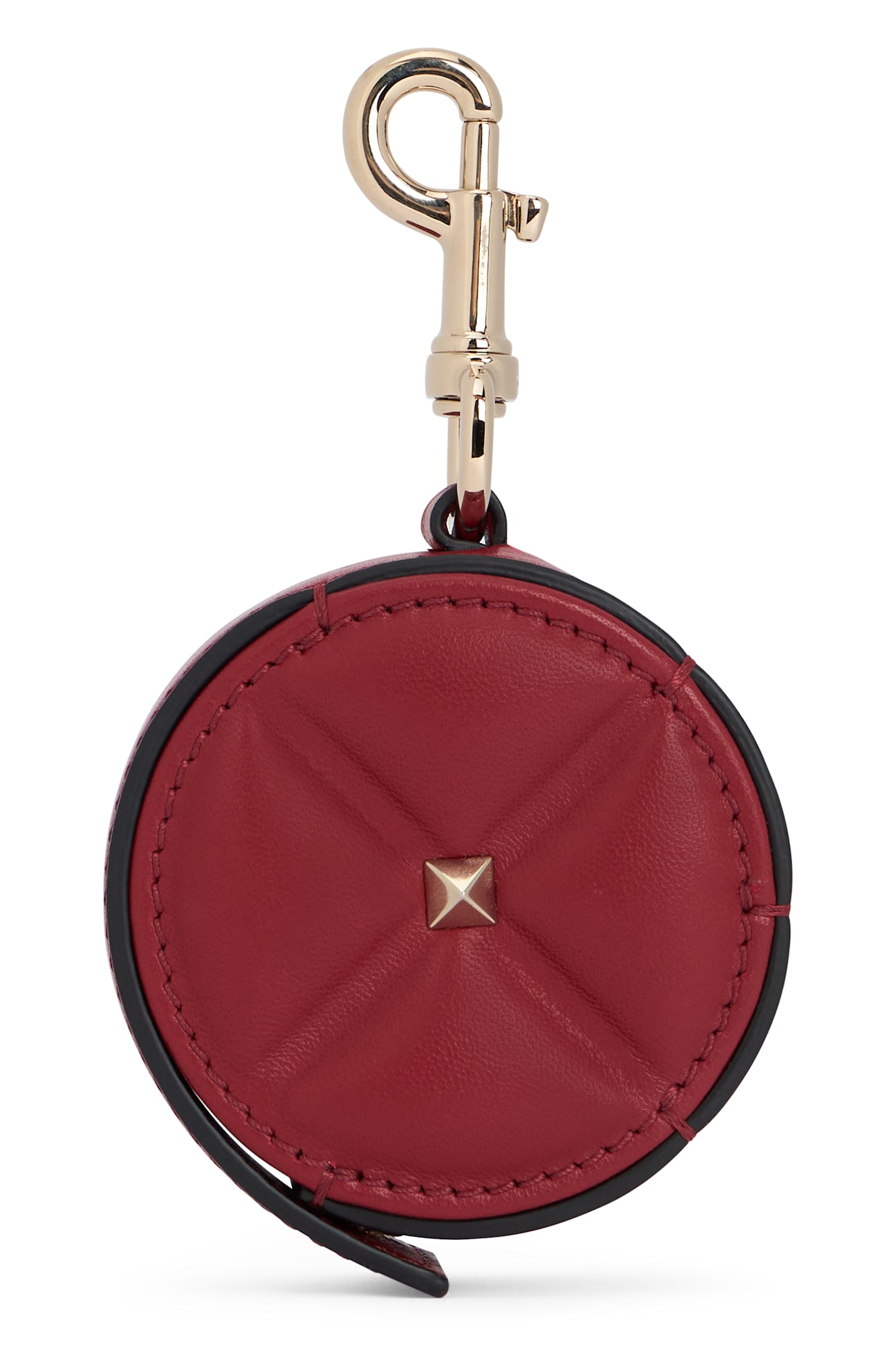 Valentino Leather Keyring In Brown