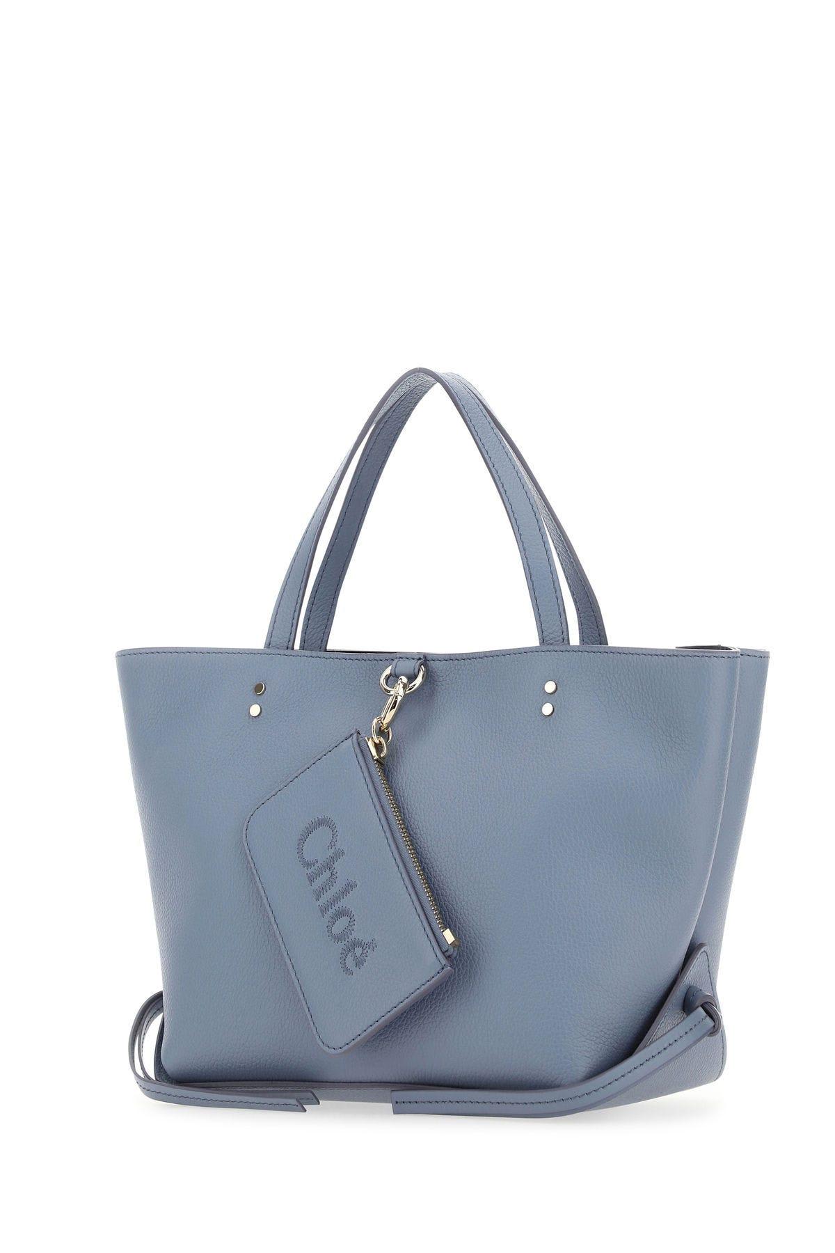 Shop Chloé Powder Blue Leather Small Chloè Sense Handbag In Shady Cobalt