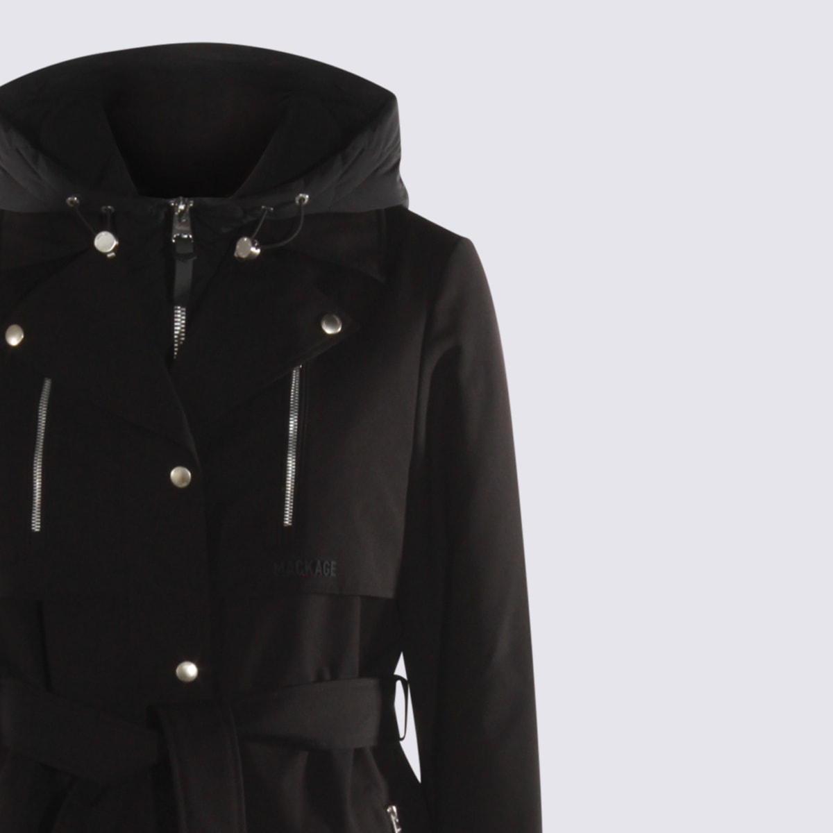 Mackage Siobhan Down Trench Coat With Removable Bib In Black