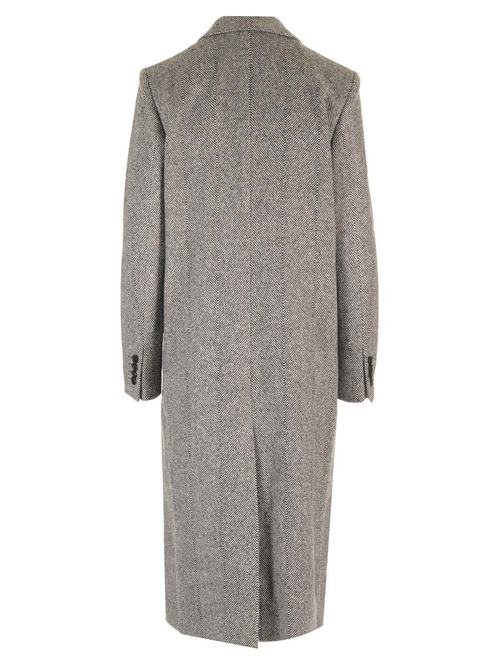 Shop Etro Herringbone Coat In Grey