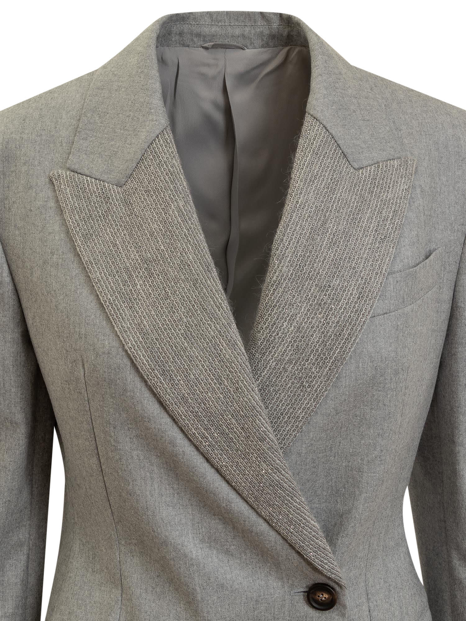 Brunello Cucinelli Blazer In Grigio Perla