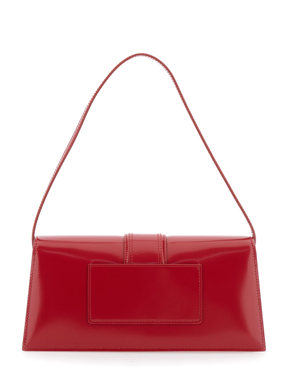 Jacquemus Le Bambino Long Patent Shoulder Bag In Red