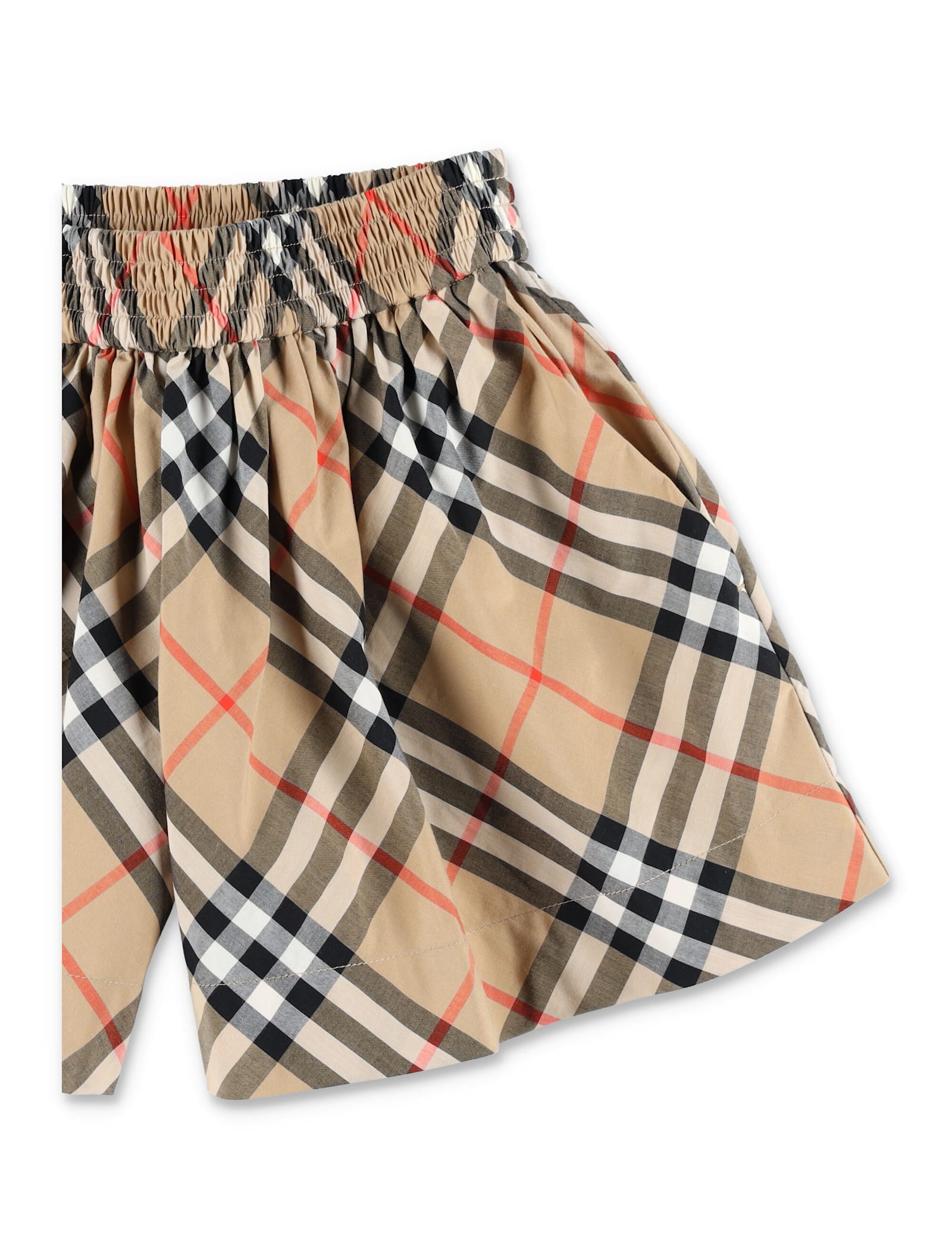 Burberry Kid -  Check Cotton Poplin Shorts In Brown