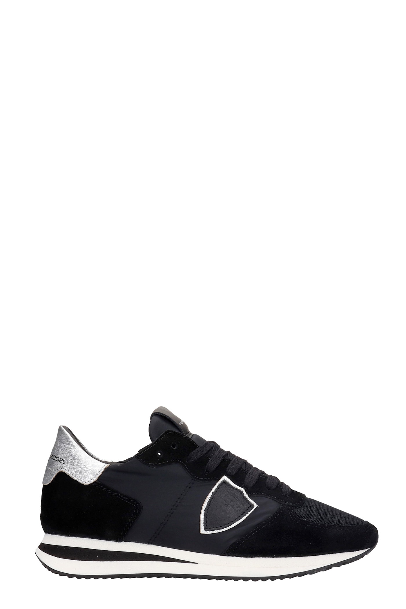 Philippe Model Trpx Sneakers In Black Suede And Fabric