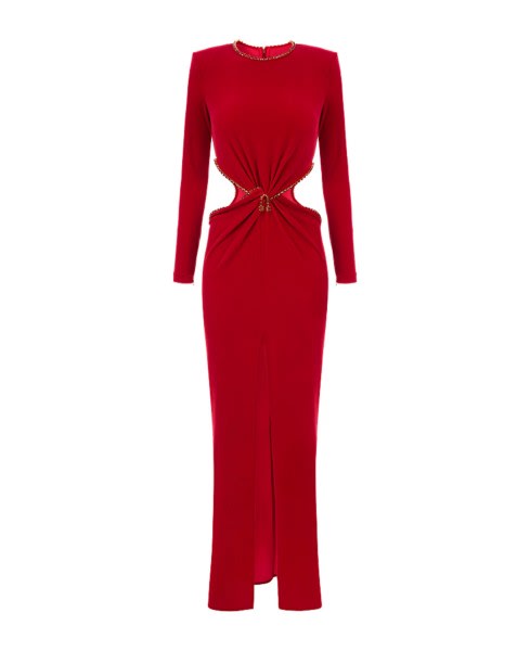 Elisabetta Franchi Red Carpet Dress In Fluid Velvet