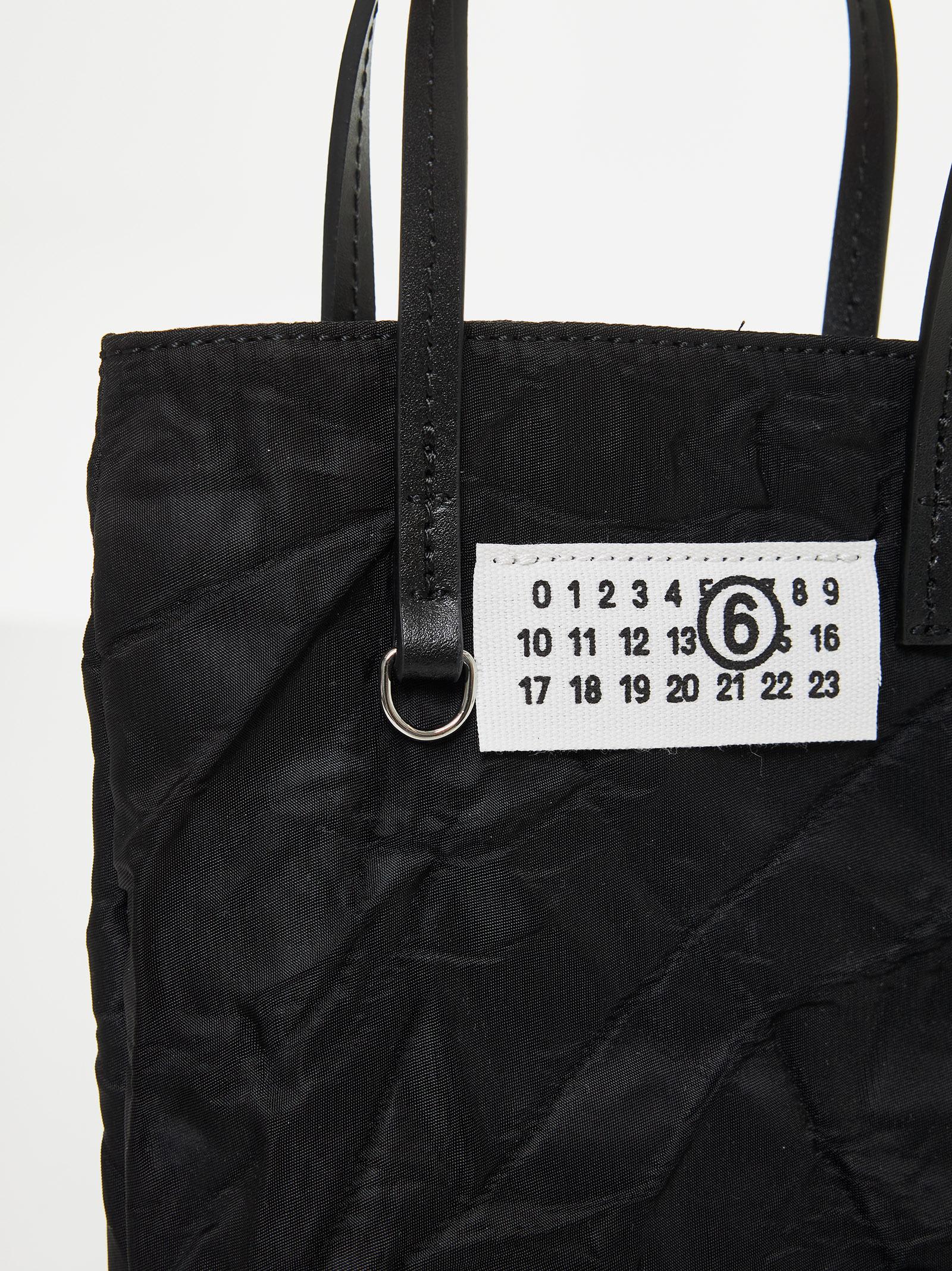 MM6 MAISON MARGIELA NUMERIC NYLON AND LEATHER MINI TOTE BAG 