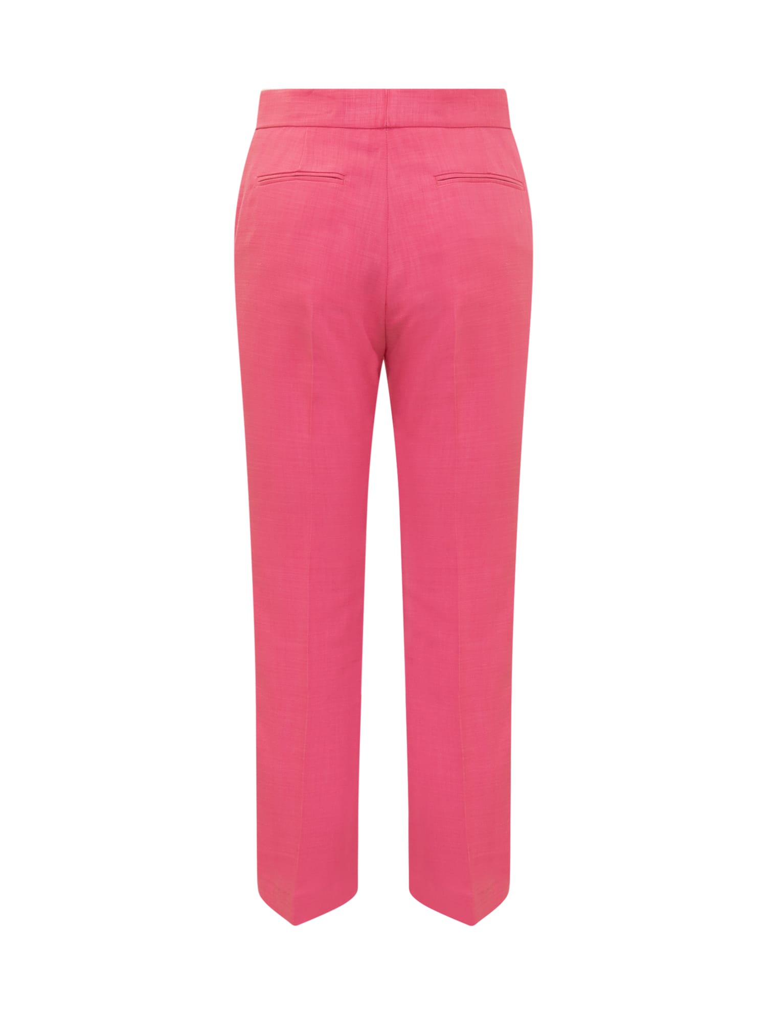 Shop Msgm Long Pants In Hot Pink