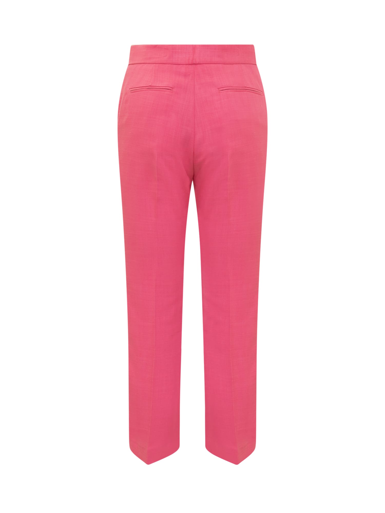 Shop Msgm Long Pants In Pink