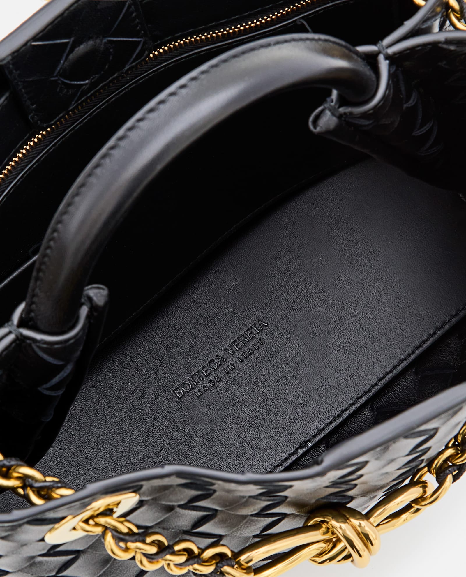 Bottega Veneta Women Andiamo Small Leather Tote Bag In Black