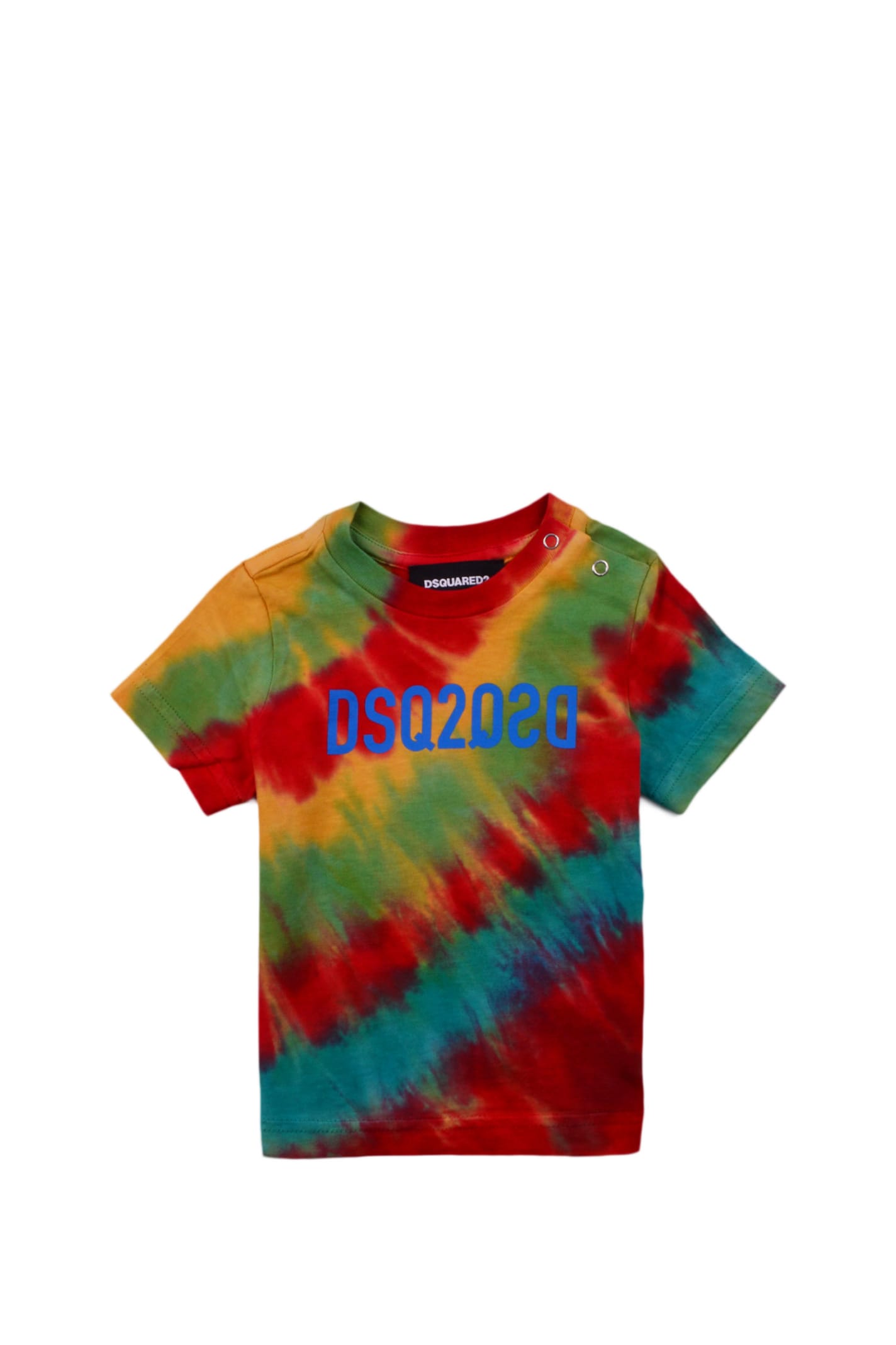 DSQUARED2 MULTICOLOR T-SHIRT WITH TIE DYE PRINT