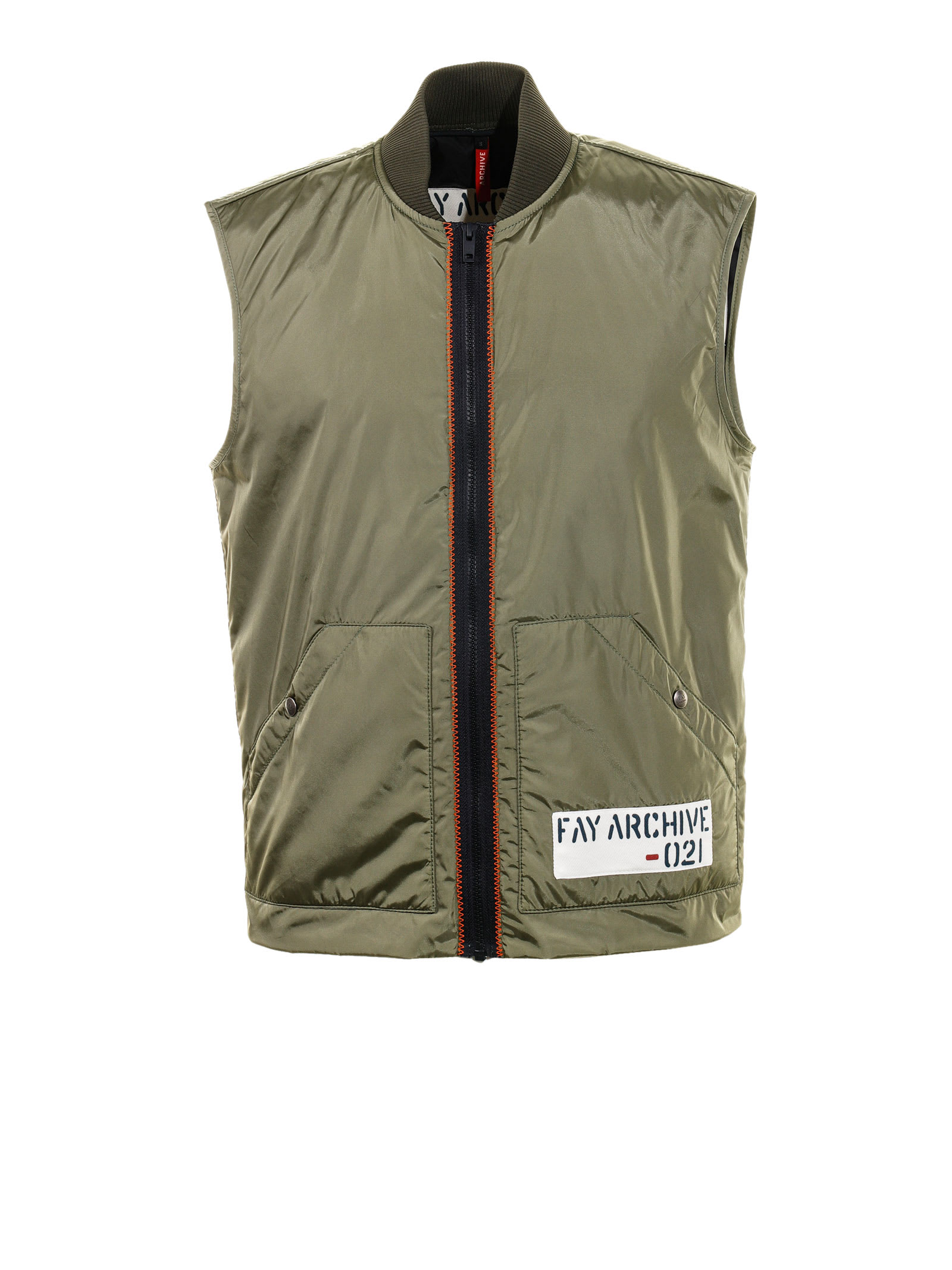 Fay Vest Sleeveless Side Pockets In Salvia Scuro