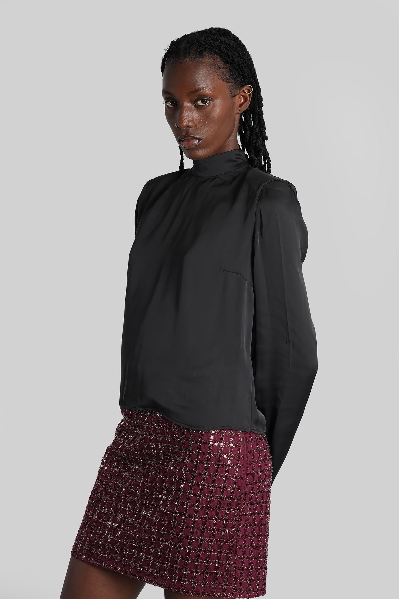 Rotate Birger Christensen Topwear In Black Polyester In Black
