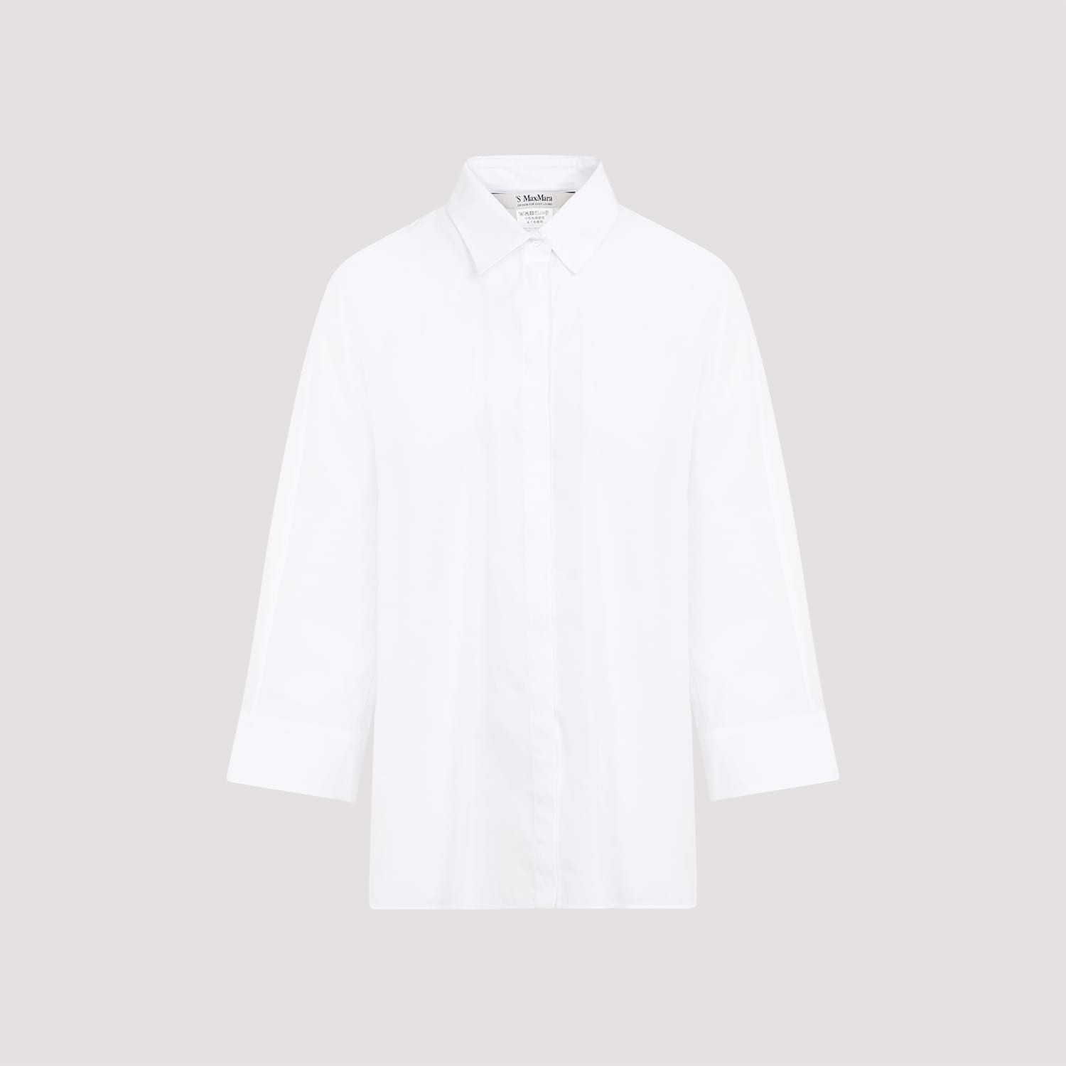 Shop 's Max Mara Delfina Popeline Shirt In Bianco