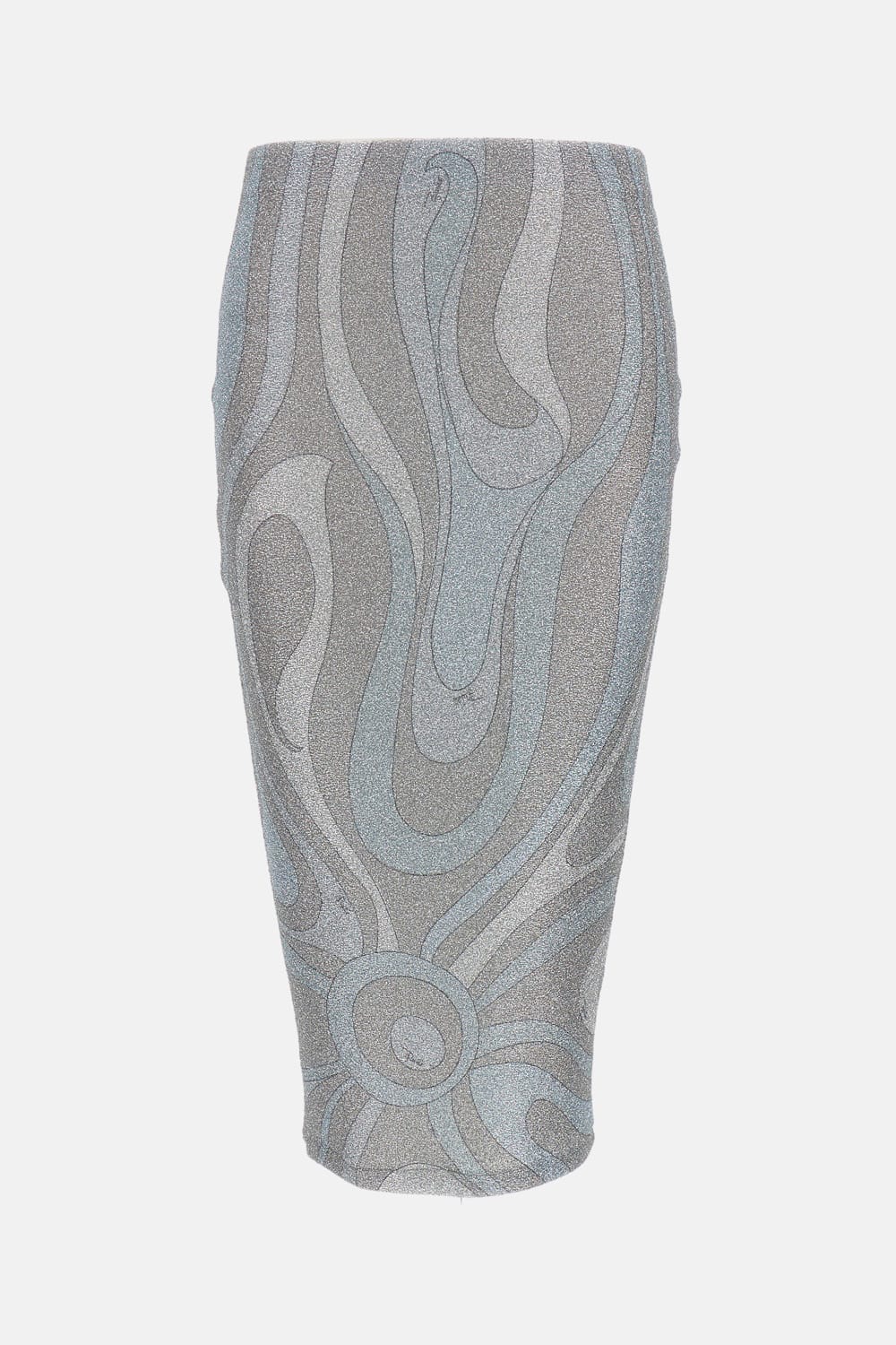 Pucci Flame Jersey Skirt With Print And Logo In Gray
