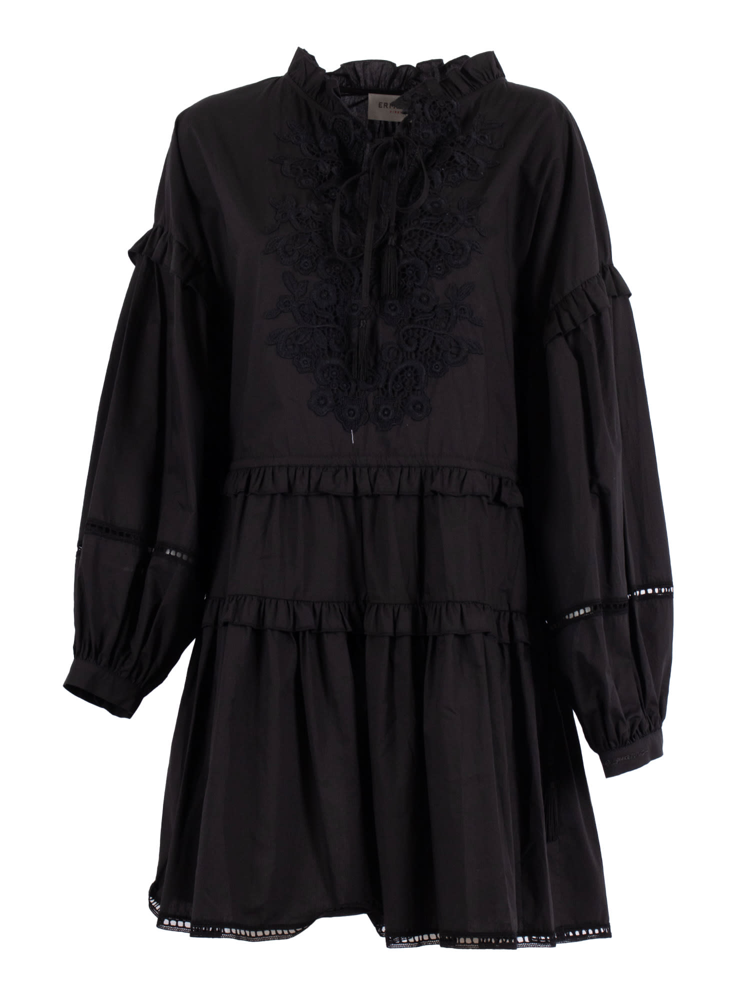 Ermanno Ermanno Scervino L/s Mini Dress In Black