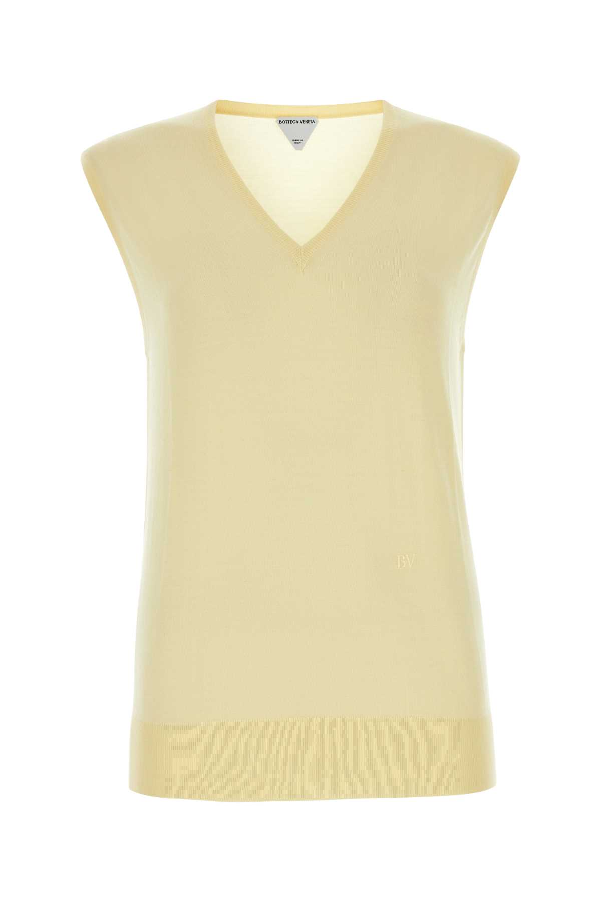 Shop Bottega Veneta Pastel Yellow Cotton Blend Vest In Daffodil