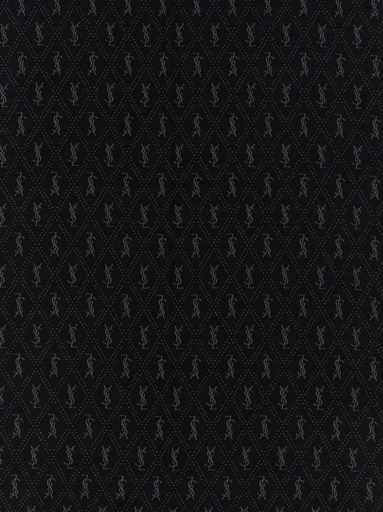 Saint Laurent Ysl Monogram Scarf Scarves And Foulards Black In Black
