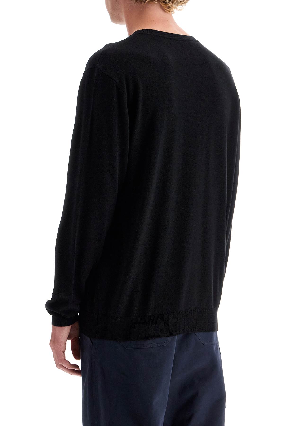 Shop Apc Wool Crewneck Pullover In Noir (black)