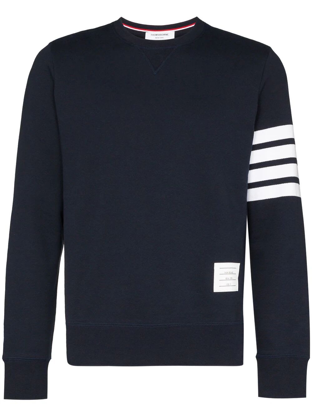 Shop Thom Browne Classic Sweatshirt In Classic Loopback With Engineered 4 Bar In Navy