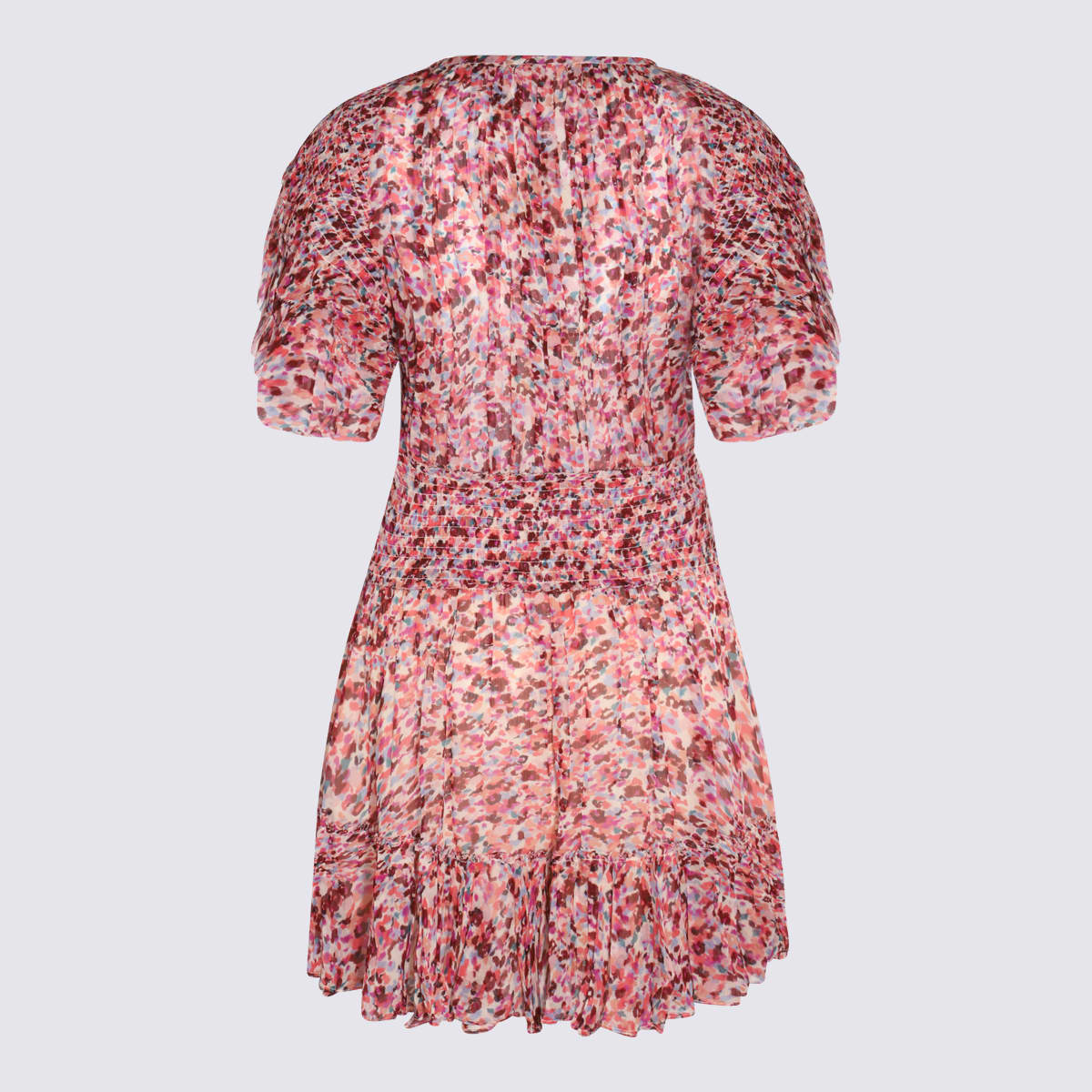 Marant Etoile Multicolor Dress In Raspberry/ecru