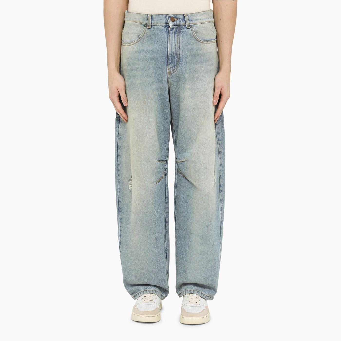 Palm Angels Light Blue Washed Baggy Jeans