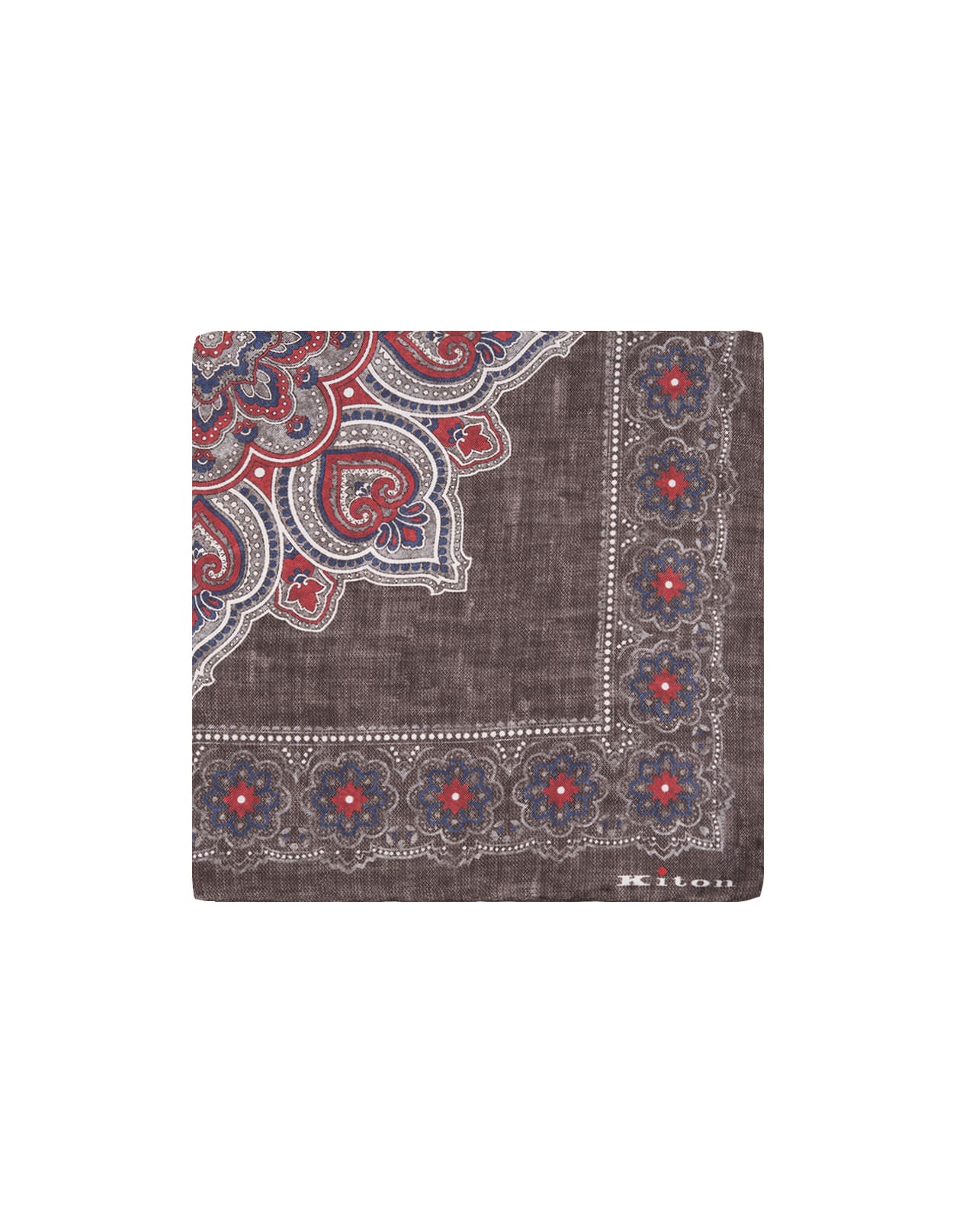 Brown Pocket Handkerchief With Mandala Pattern