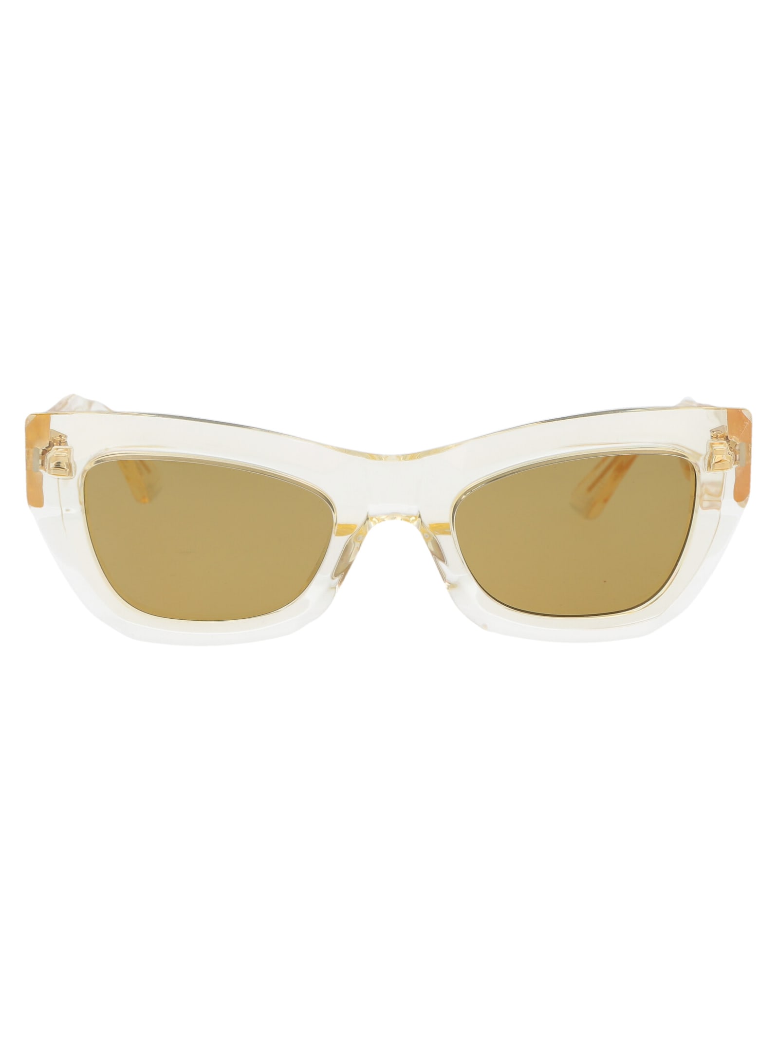 Shop Bottega Veneta Bv1251s Sunglasses In 004 Yellow Yellow Brown