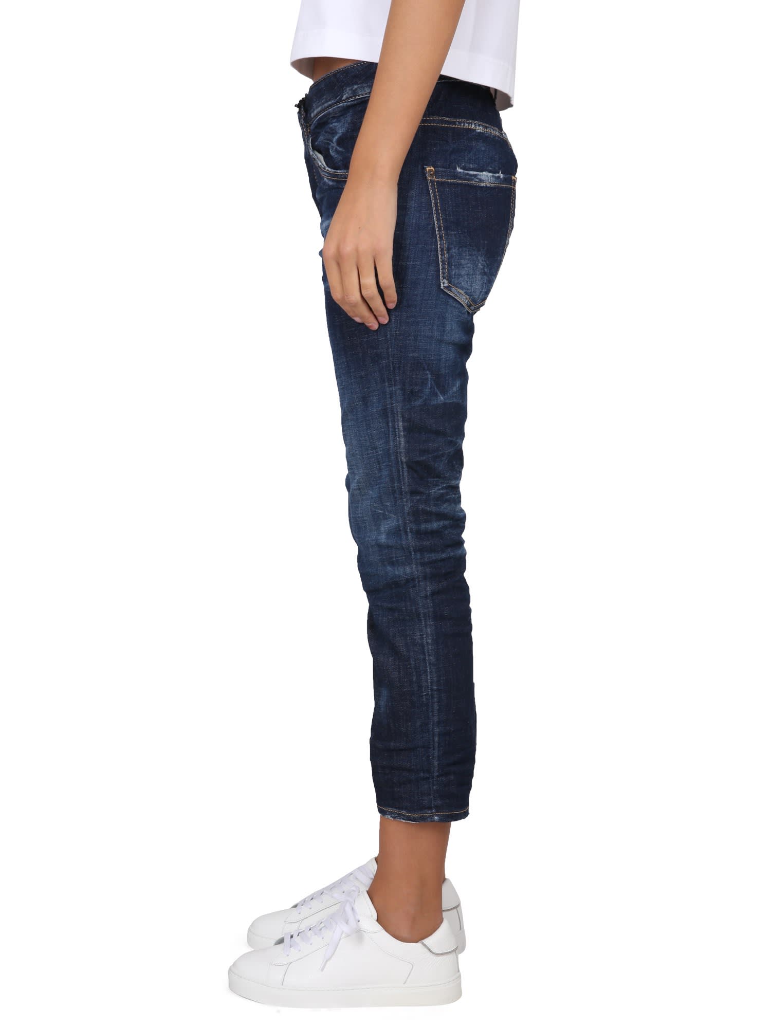 Shop Dsquared2 Five Pocket Jeans In Denim