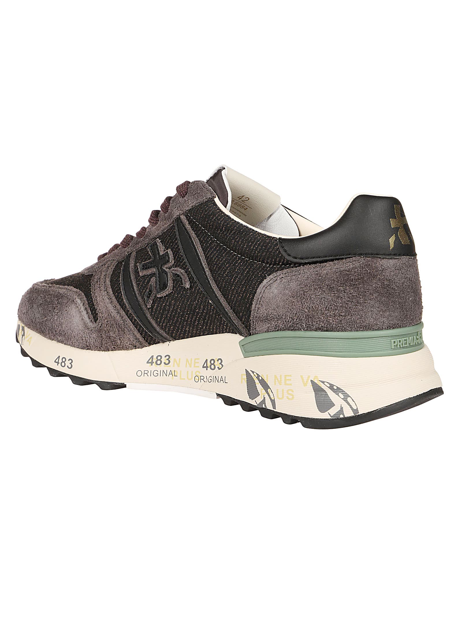 Shop Premiata Lander Sneakers In Grigio Scuro