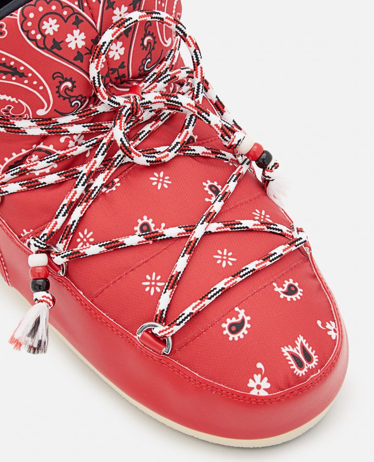 Alanui X Moon Boot Bandana-print Snow Boots In Red