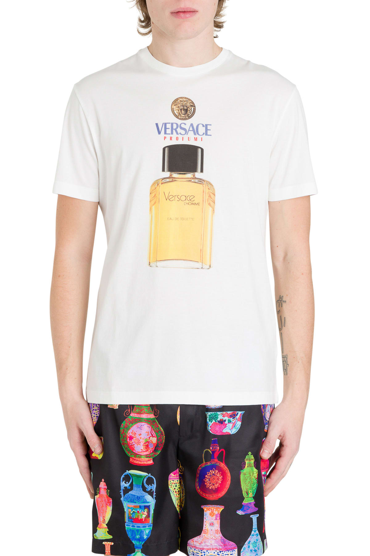 versace 灰白色 perfume t 恤