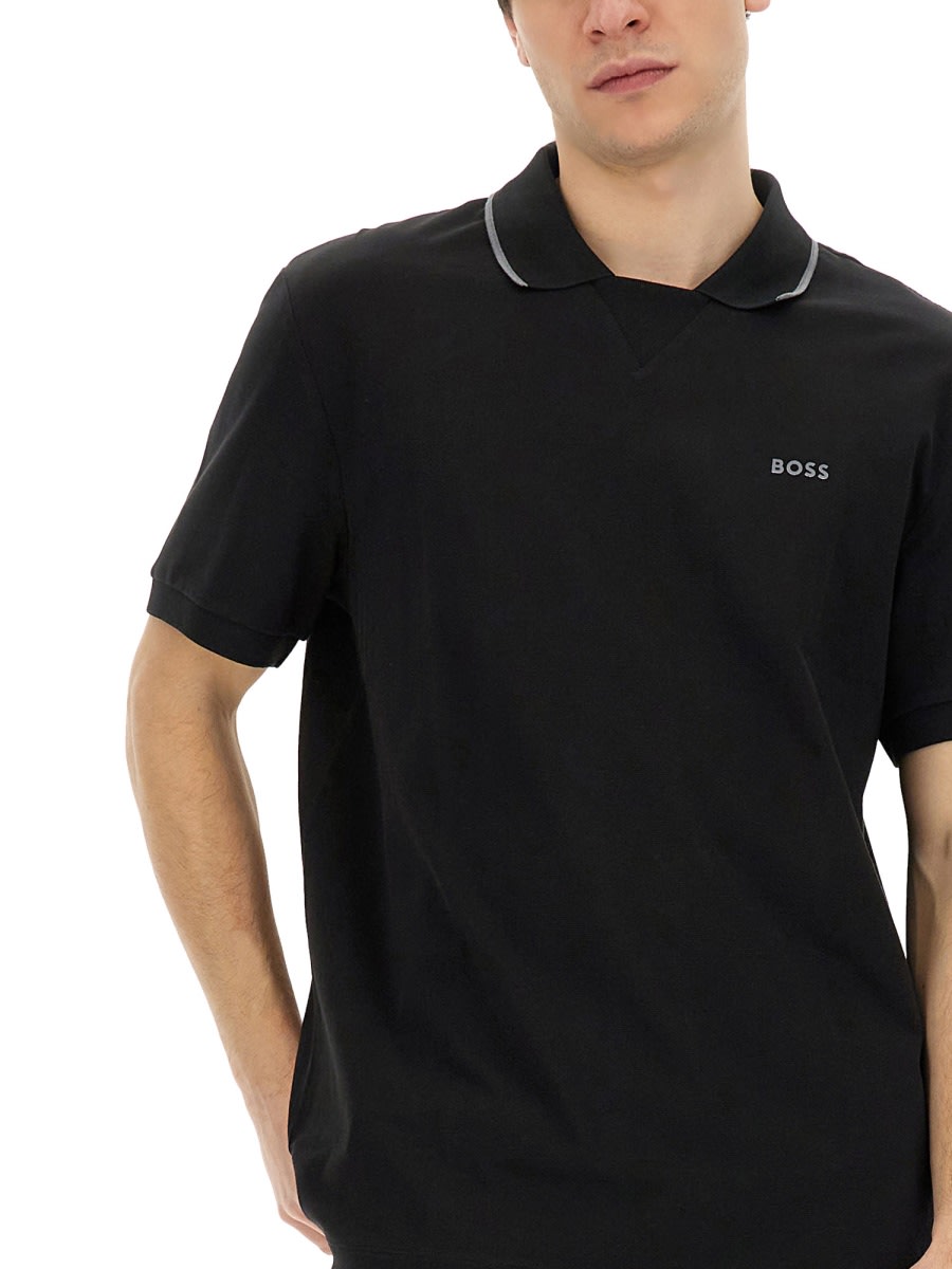 Shop Hugo Boss Polo With Logo In Black