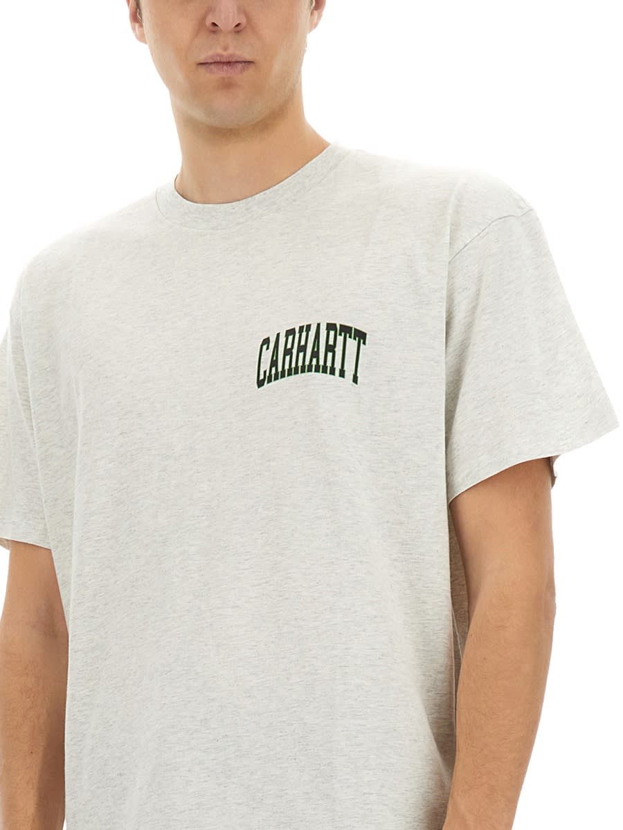 Carhartt Contact Sheet Logo-print T-shirt In Grey