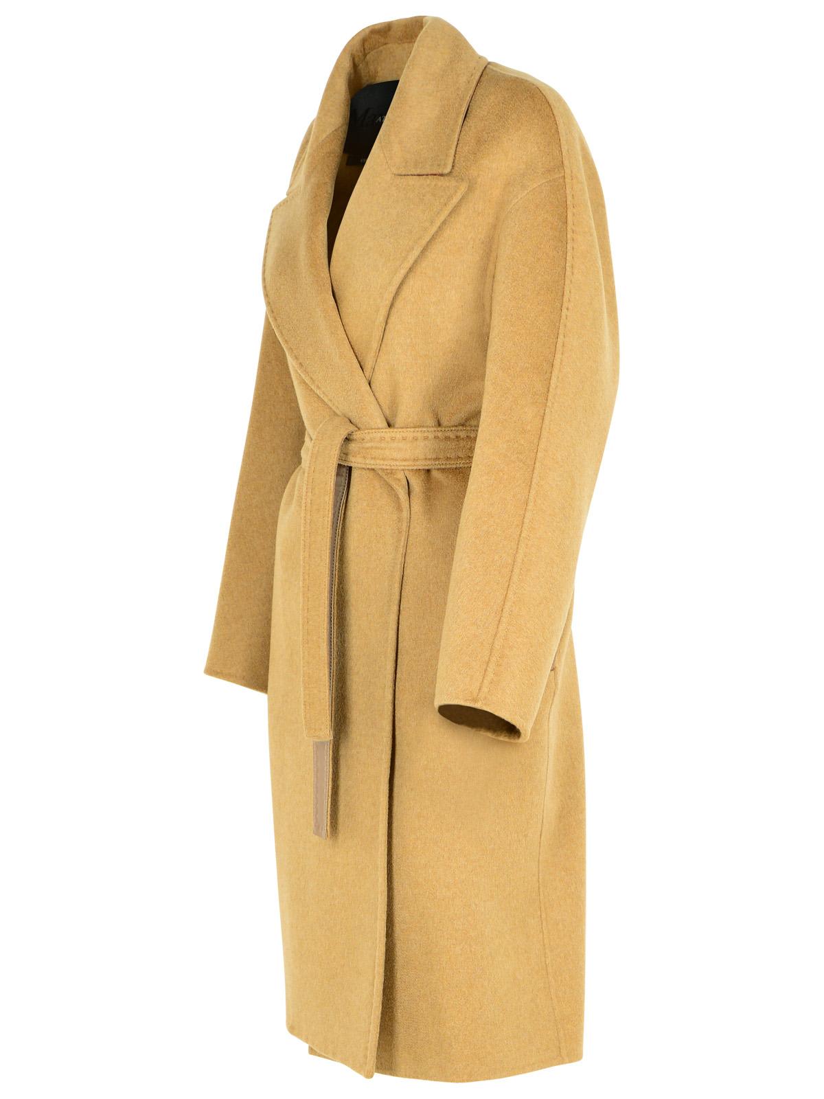 Max Mara Valle Green Cashmere Coat In Brown