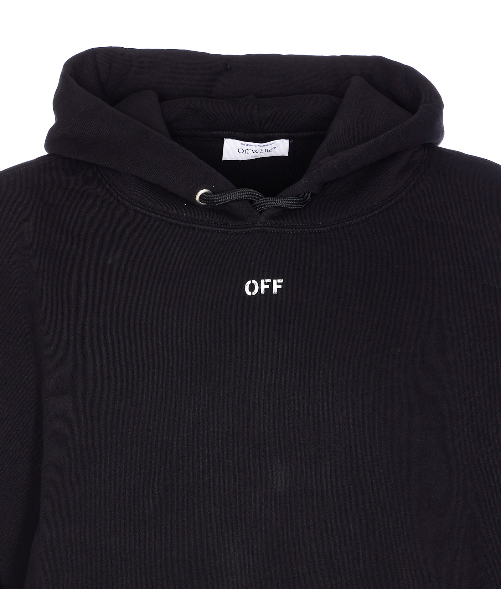 Off-white Hooded Sweater Kangaroo Pocket In Black