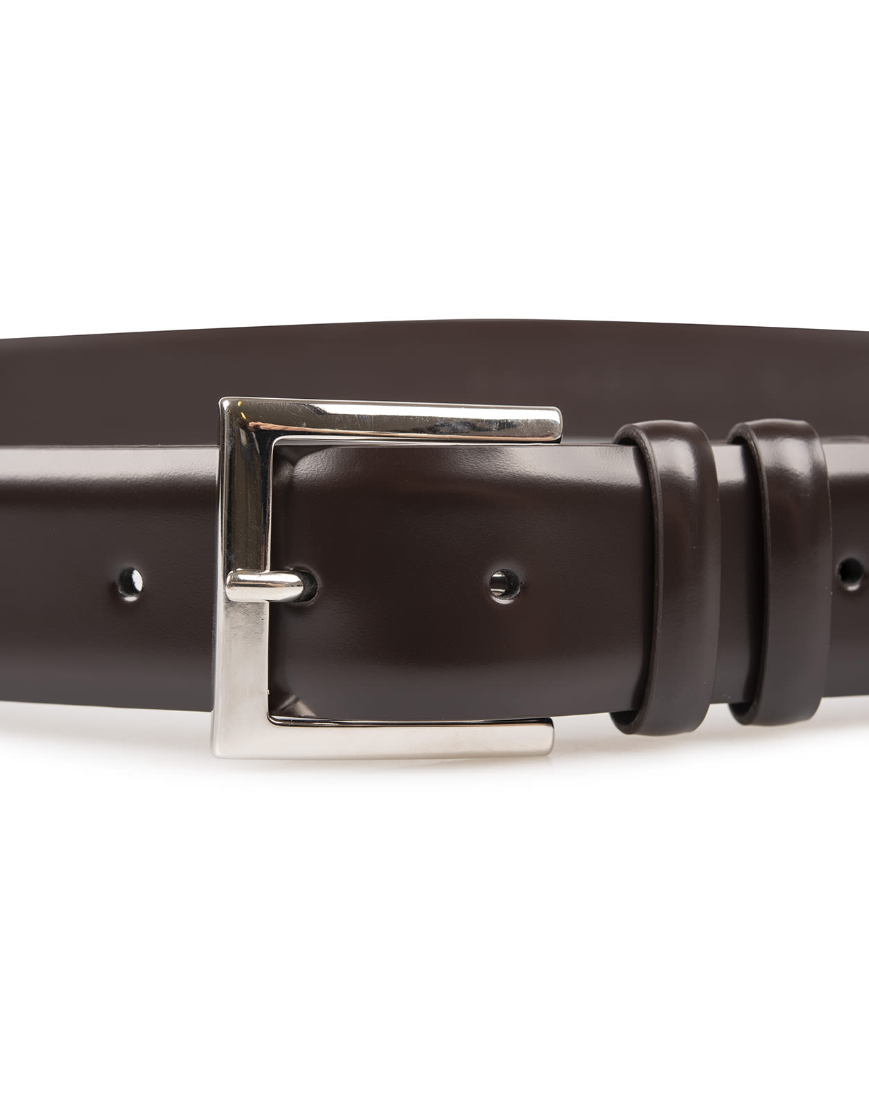 ORCIANI CALF CLASSIC BELT IN DARK BROWN LEATHER 