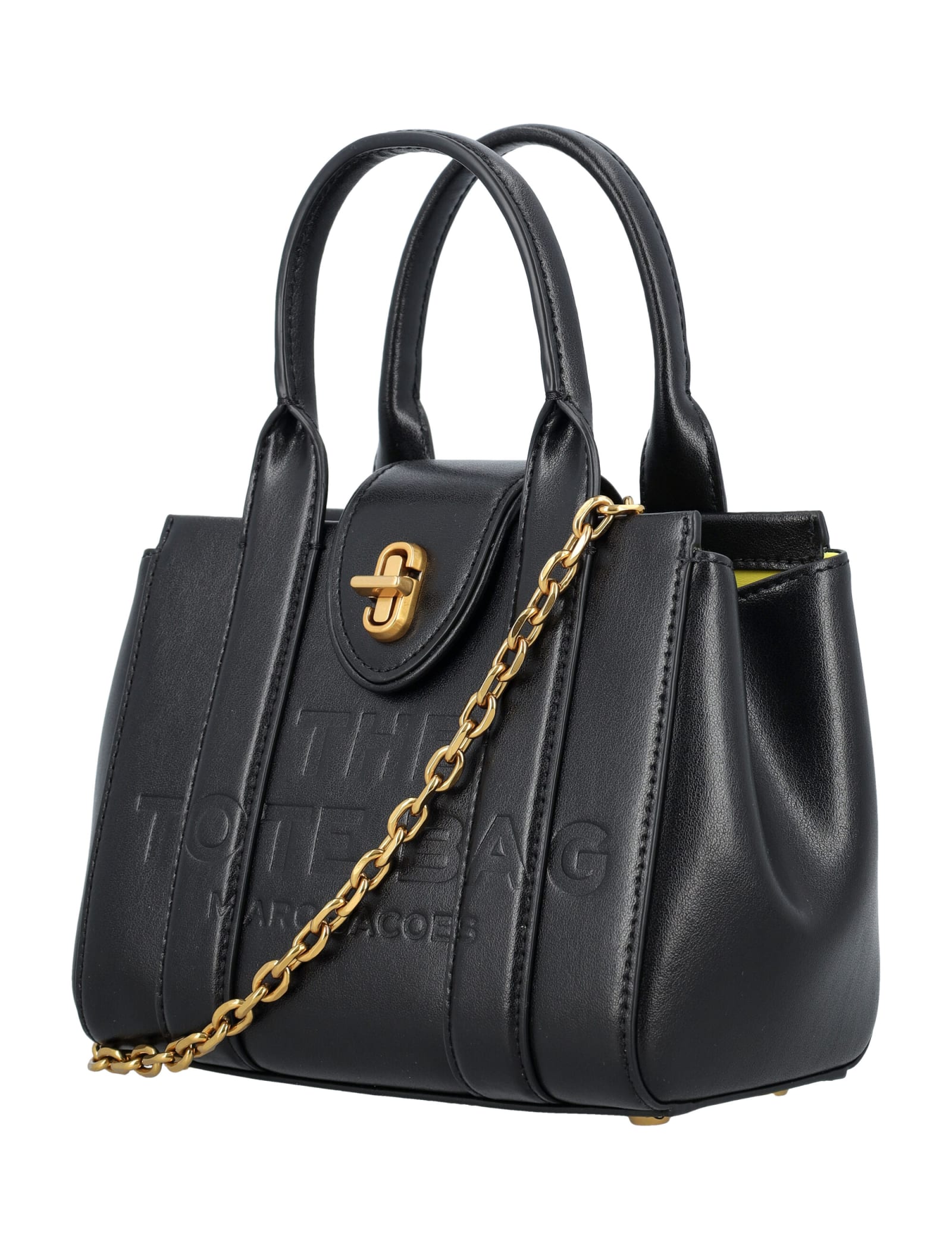 Shop Marc Jacobs The Mini Tote Turn Lock Bag In Black