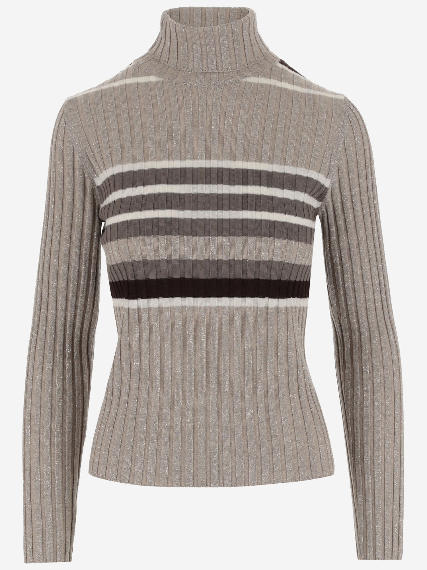 Shop Alto Milano Wool Blend Pullover With Striped Pattern In Red