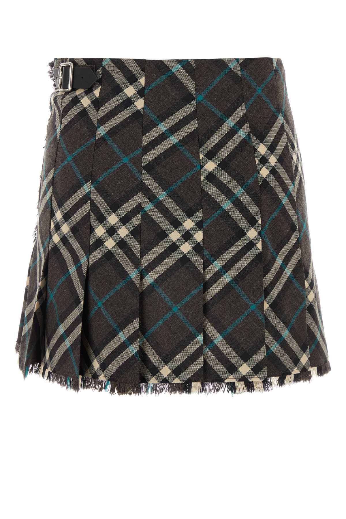 Shop Burberry Embroidered Polyester Blend Mini Skirt