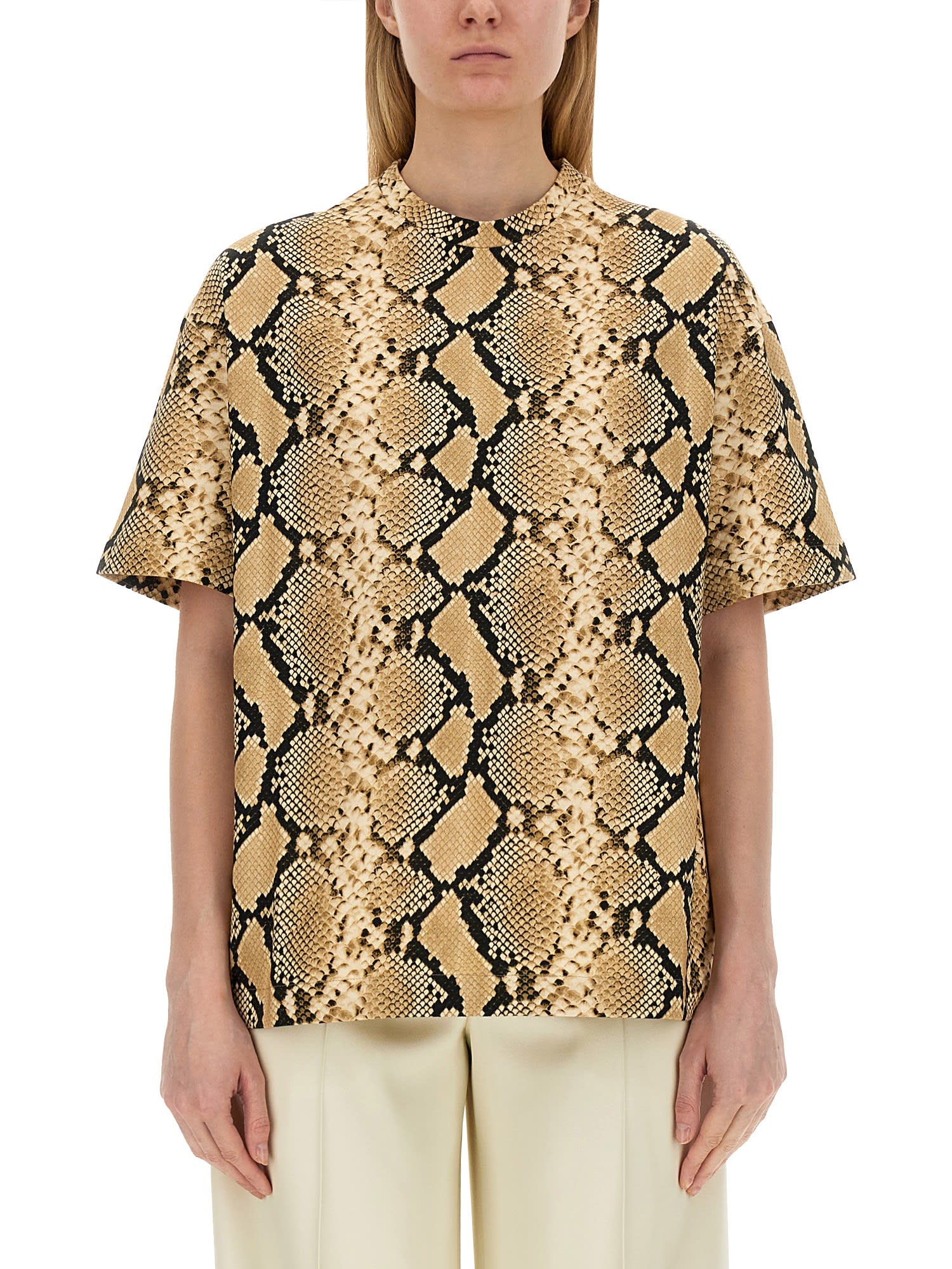 Shop Jil Sander T-shirt With Animal Pattern