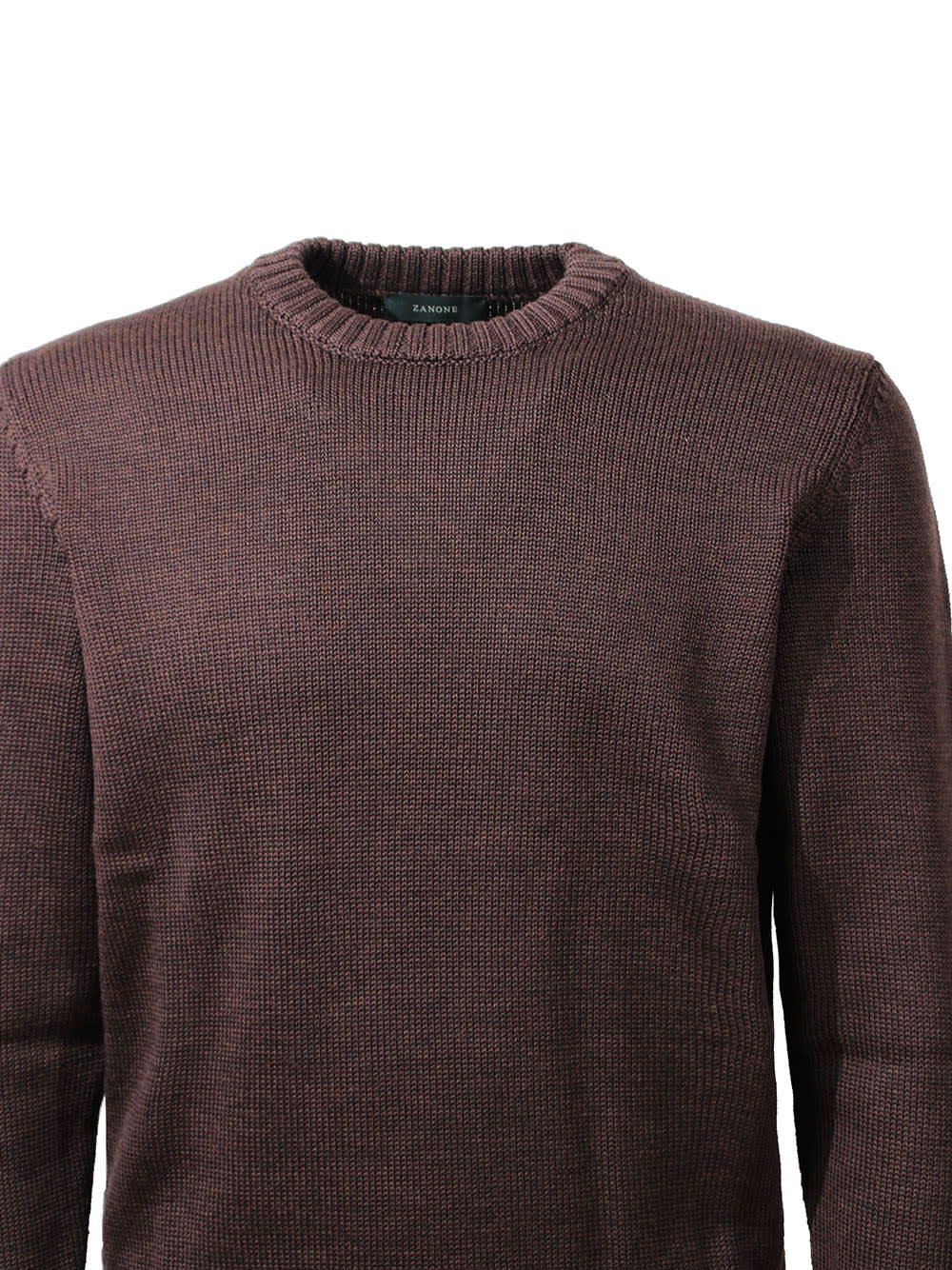 Shop Zanone Crewneck Sweater In Dark Brown