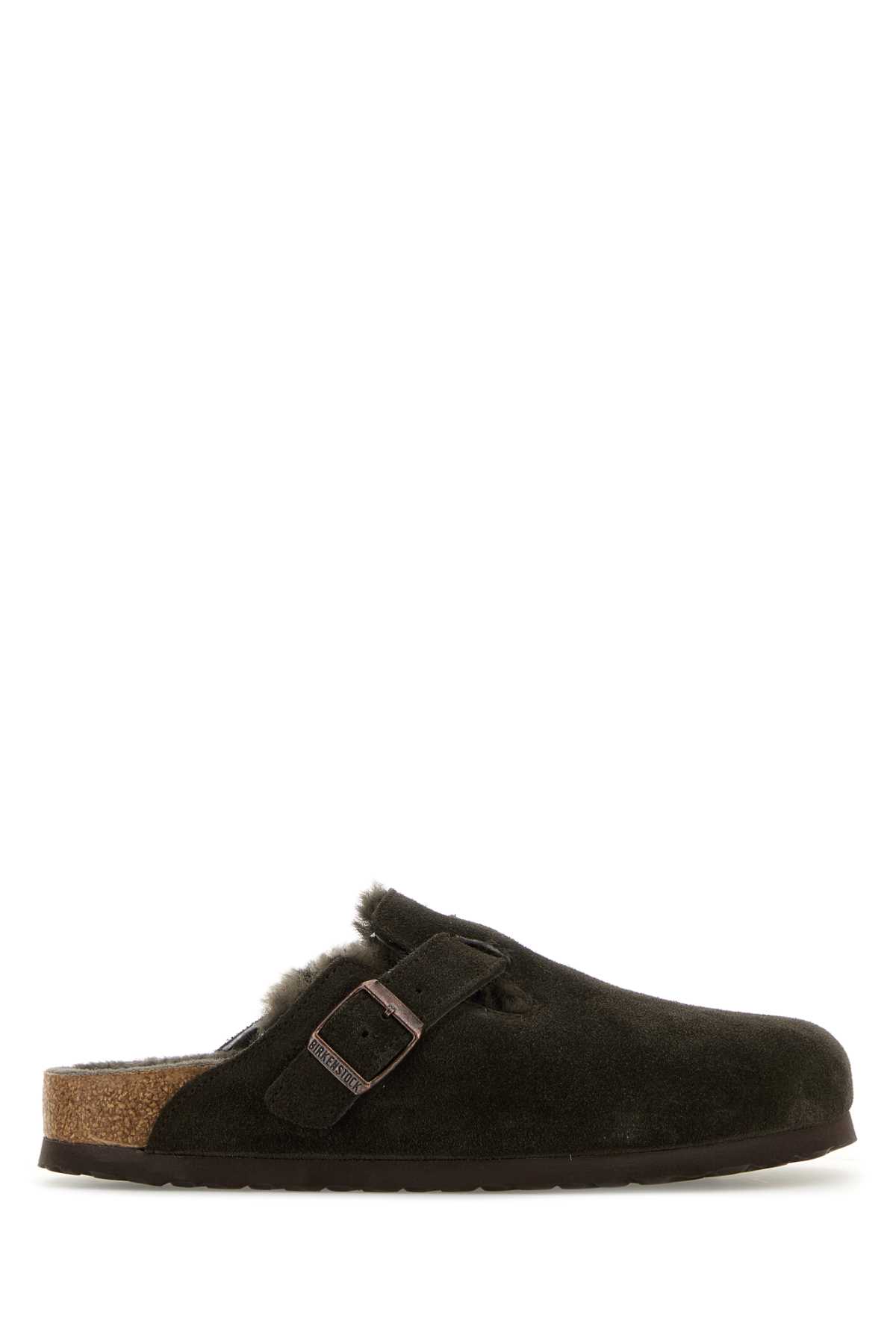 Dark Brown Suede Boston Slippers